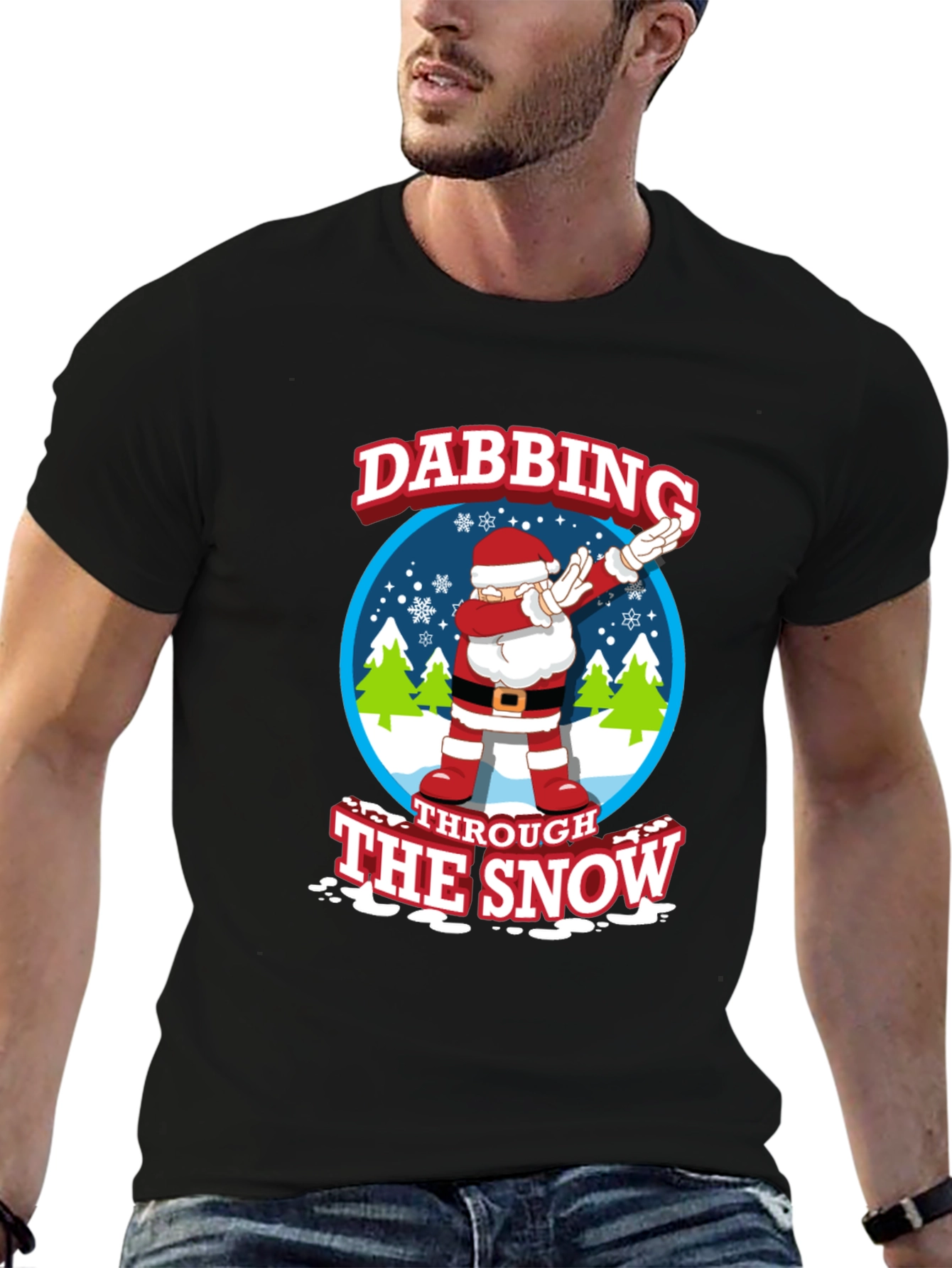Dabbing Santa Through The Snow Christmas T-Shirt