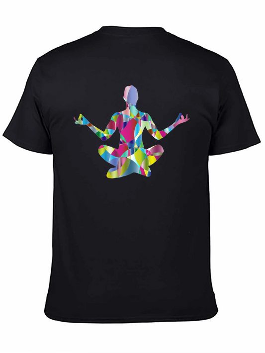 Yoga Silhouette Tee - Geometric Design