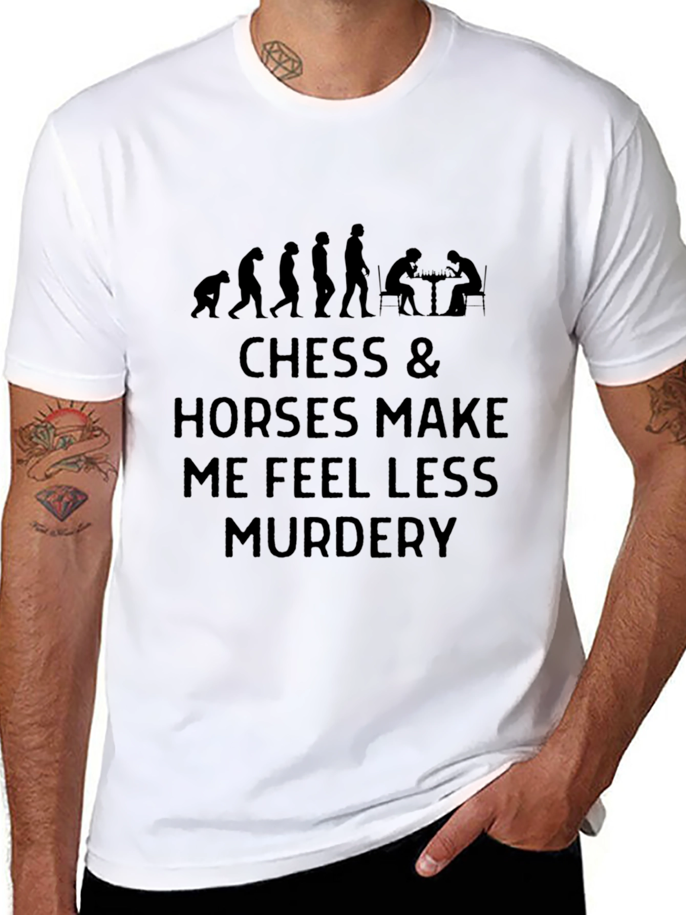 Chess & Horses T-Shirt Funny Graphic Tee