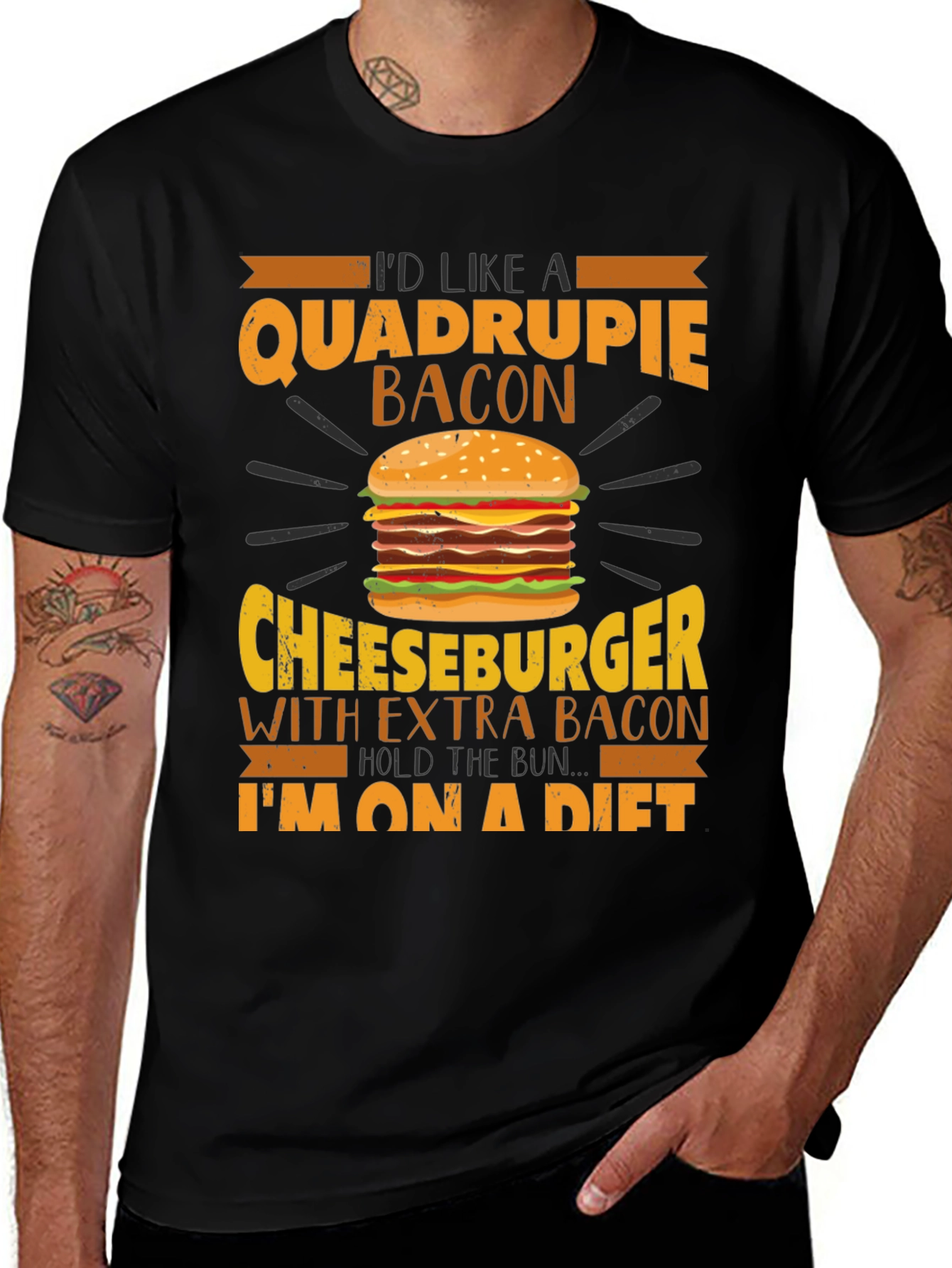 Quadruple Bacon Cheeseburger Diet T-Shirt