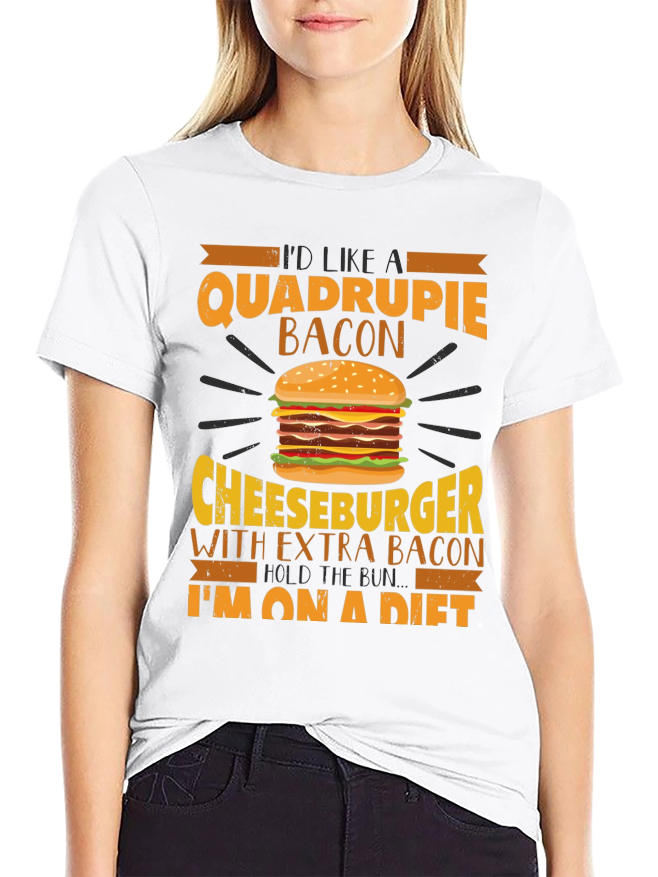 Quadruple Bacon Cheeseburger Diet T-Shirt