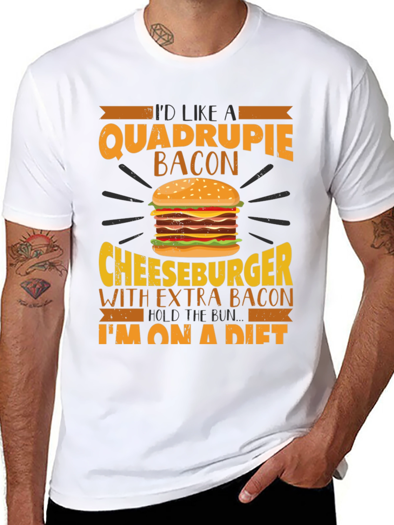 Quadruple Bacon Cheeseburger Diet T-Shirt
