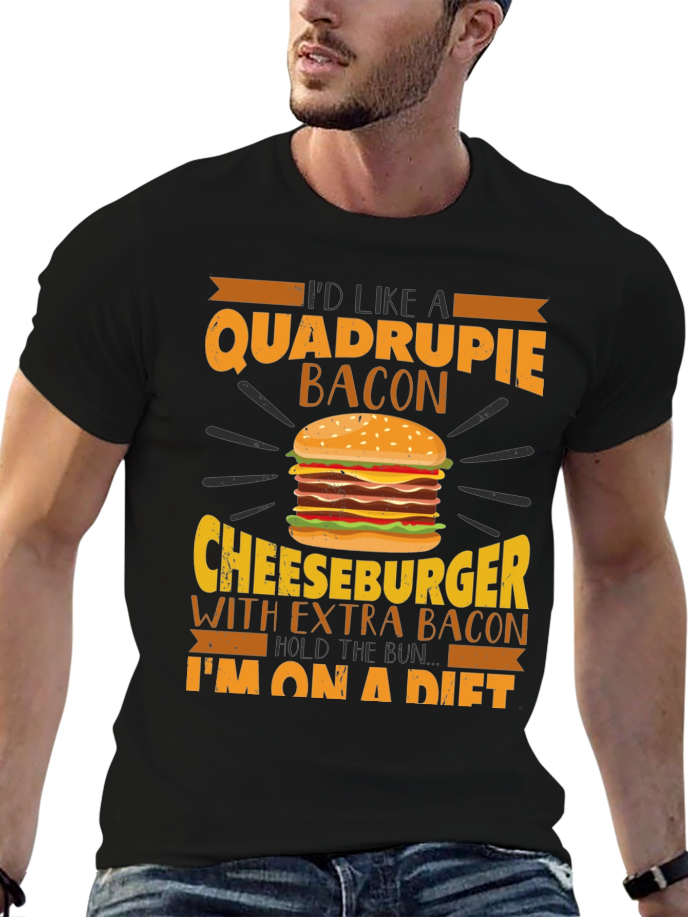 Quadruple Bacon Cheeseburger Diet T-Shirt