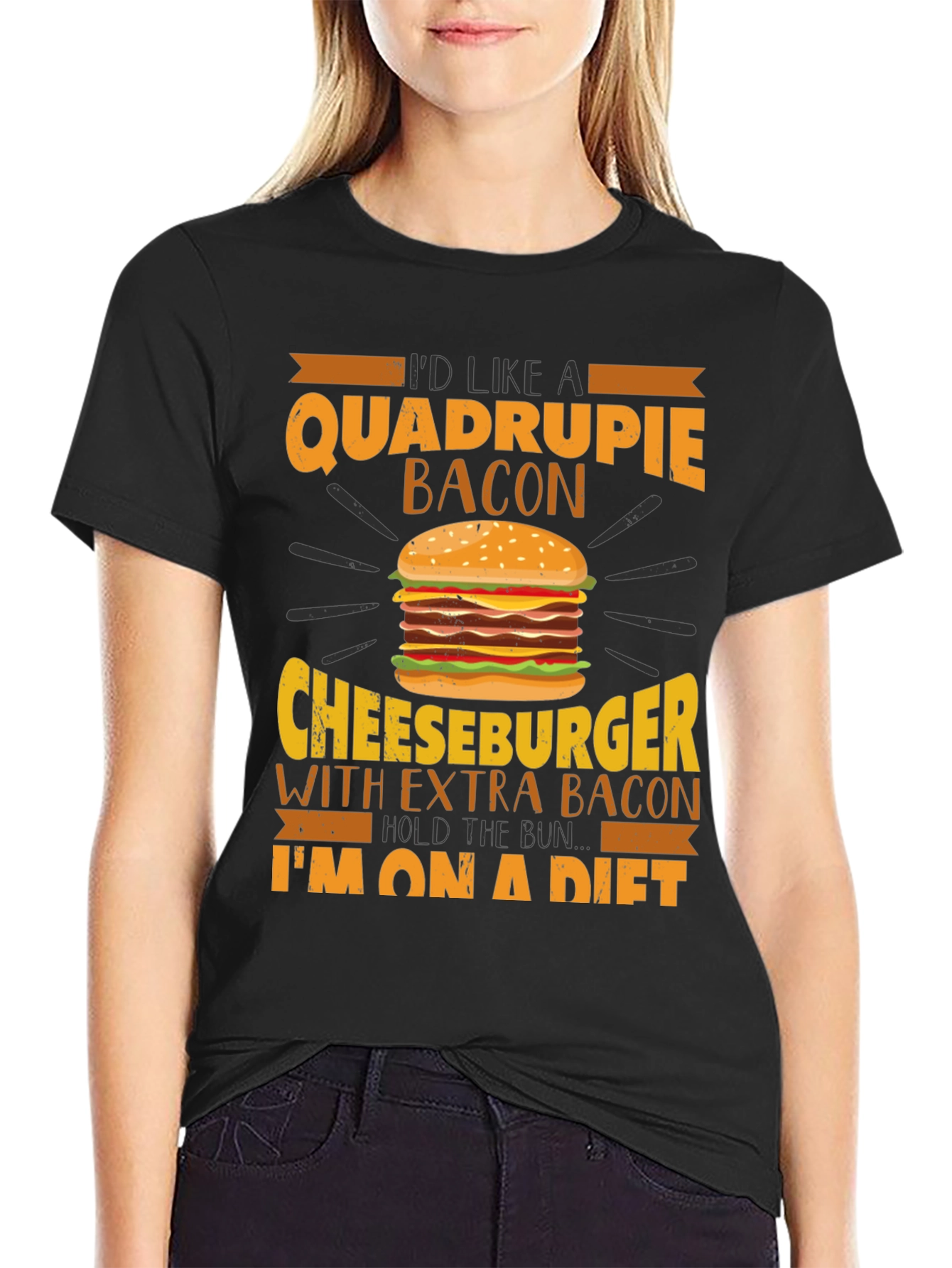 Quadruple Bacon Cheeseburger Diet T-Shirt