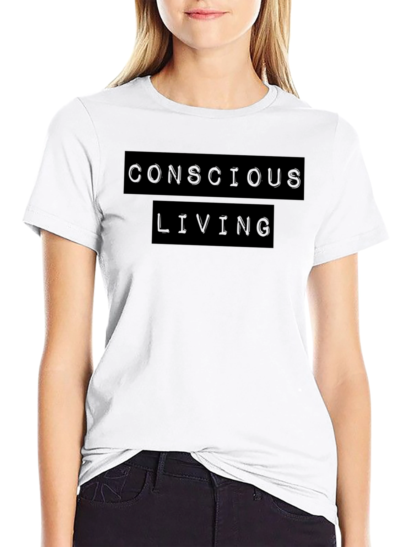 Conscious Living Graphic T-Shirt - Black