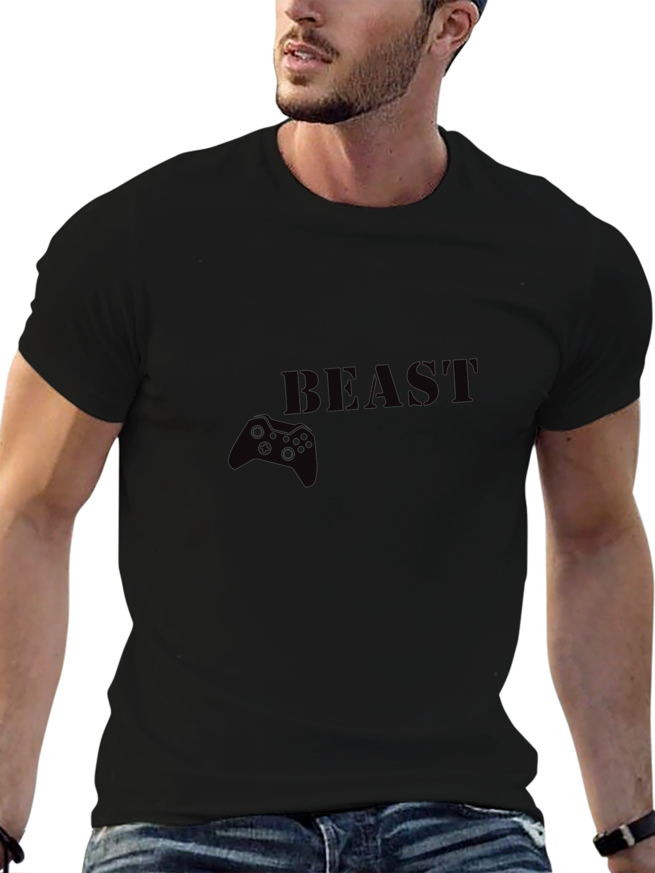 Gamer Beast Black T-Shirt - Controller Graphic Tee