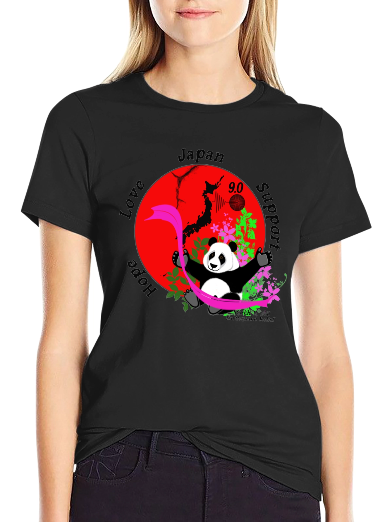 Japan Support T-Shirt with Panda