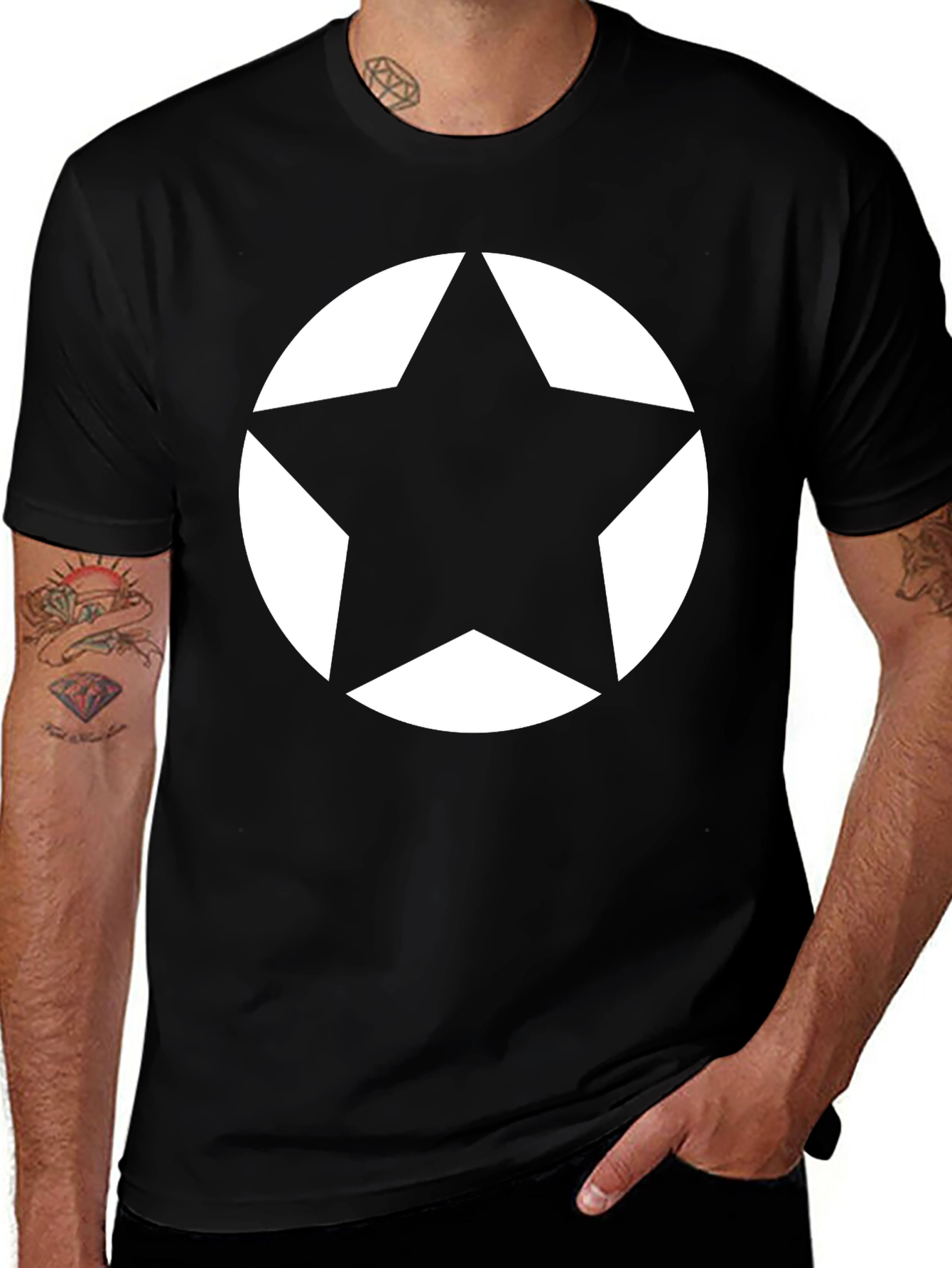 Bold Star Graphic Tee - Black