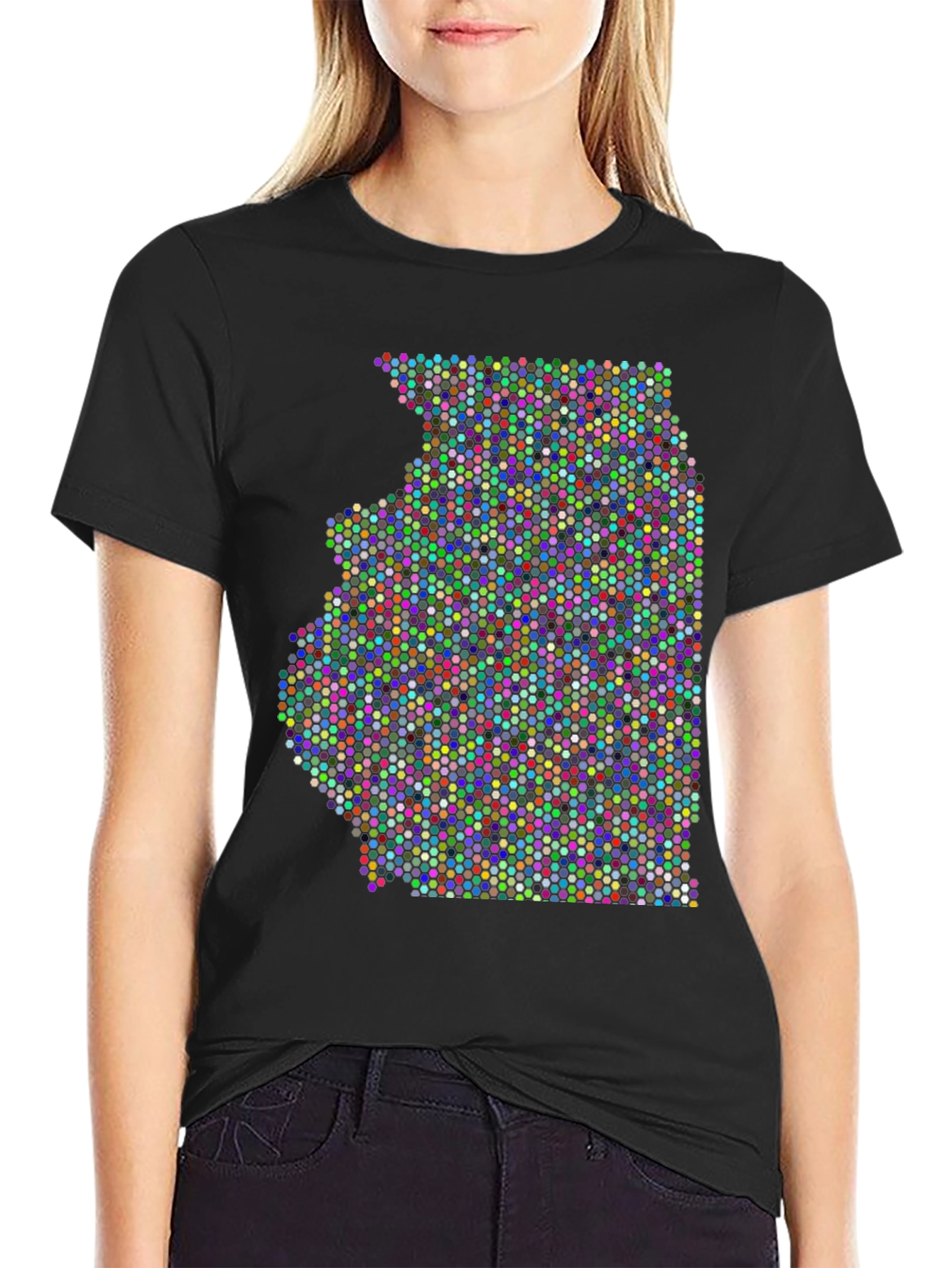 Illinois Dot Map Graphic T-Shirt