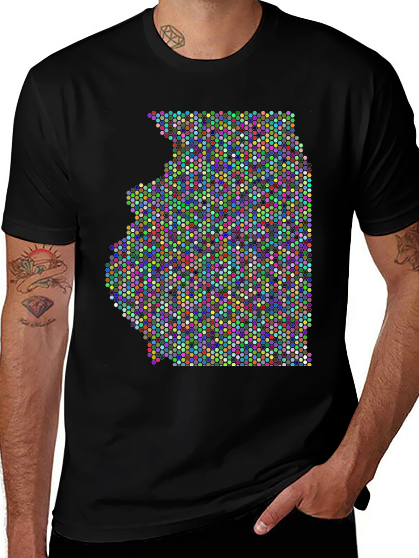 Illinois Dot Map Graphic T-Shirt