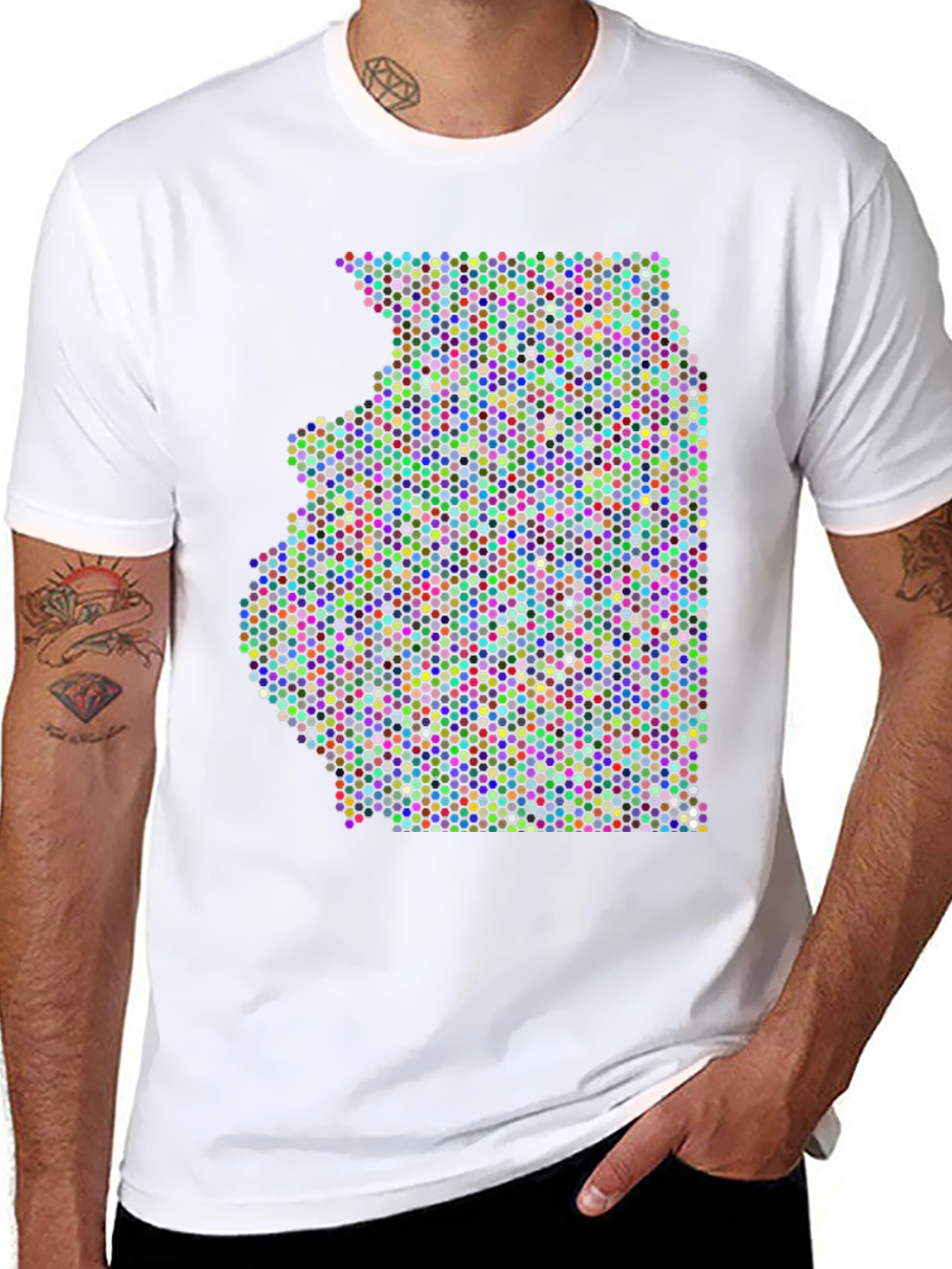 Illinois Dot Map Graphic T-Shirt