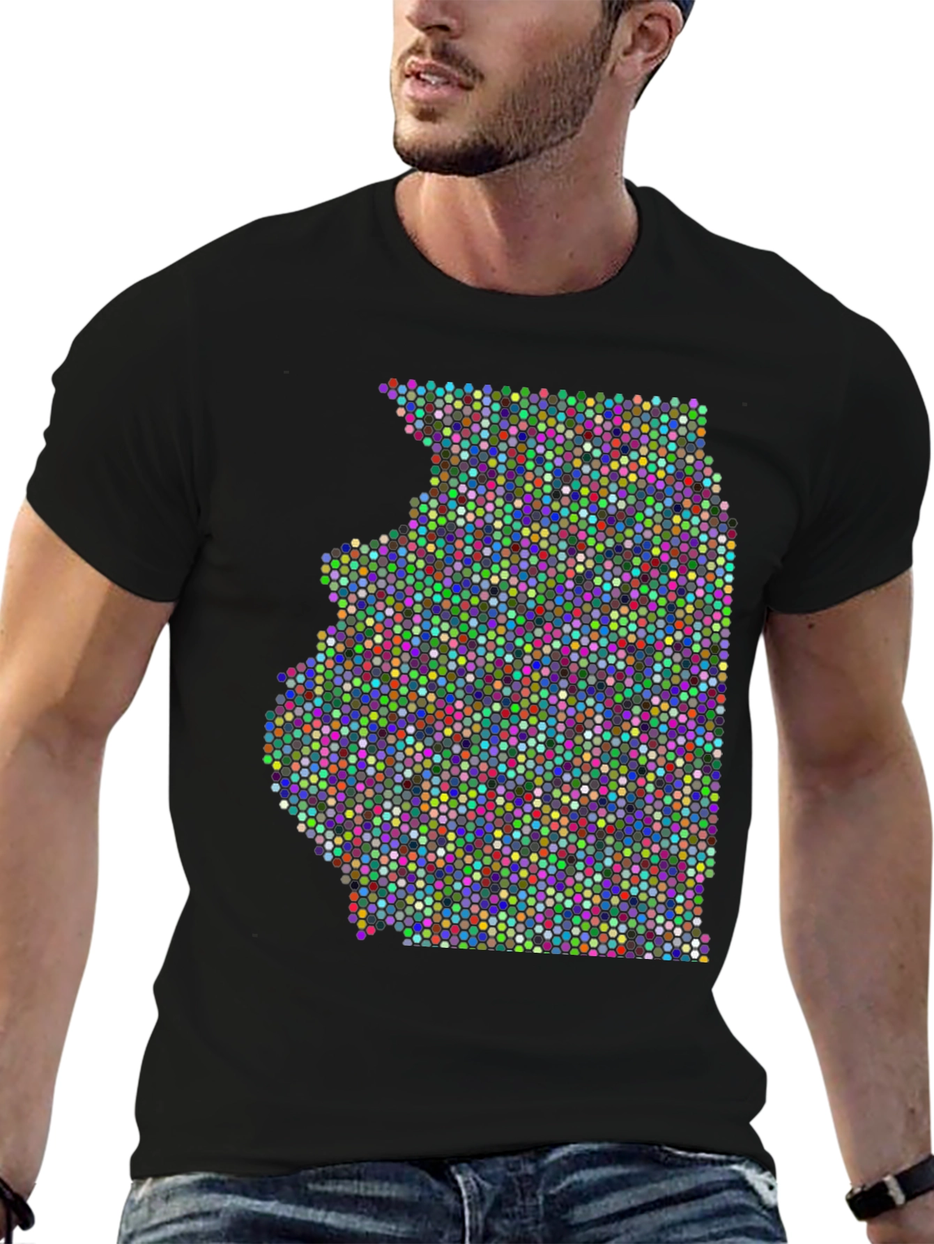 Illinois Dot Map Graphic T-Shirt
