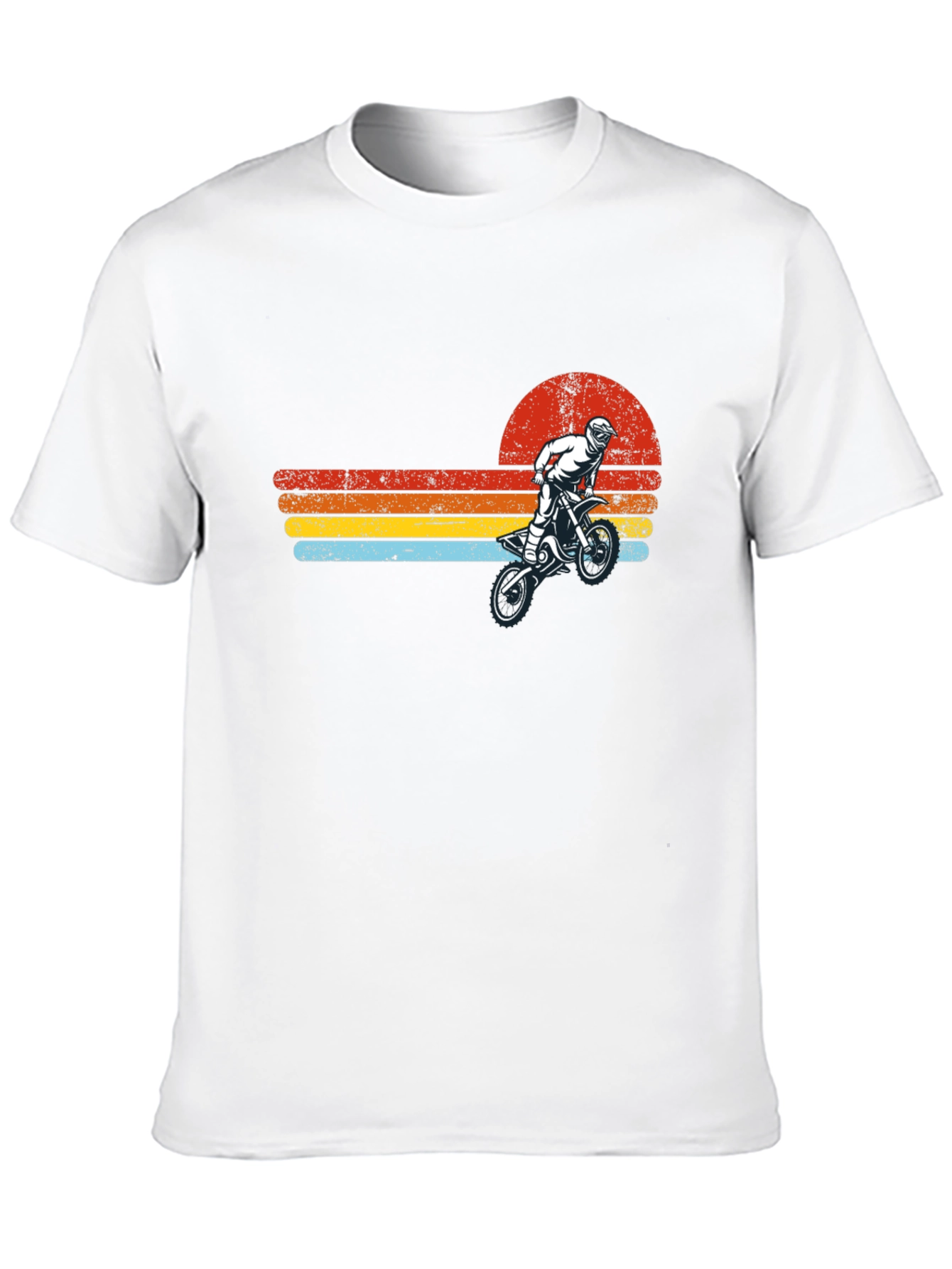Retro Motocross Sunset Graphic T-Shirt