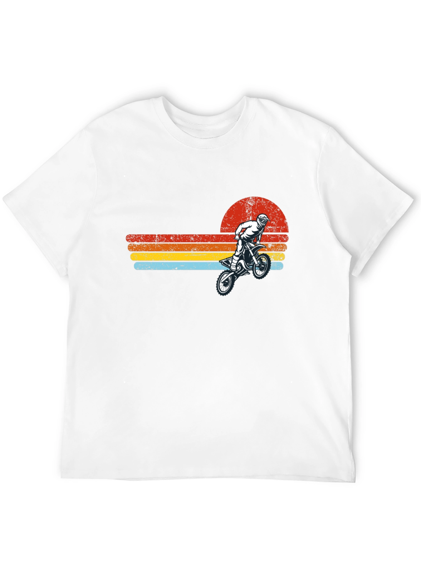 Retro Motocross Sunset Graphic T-Shirt