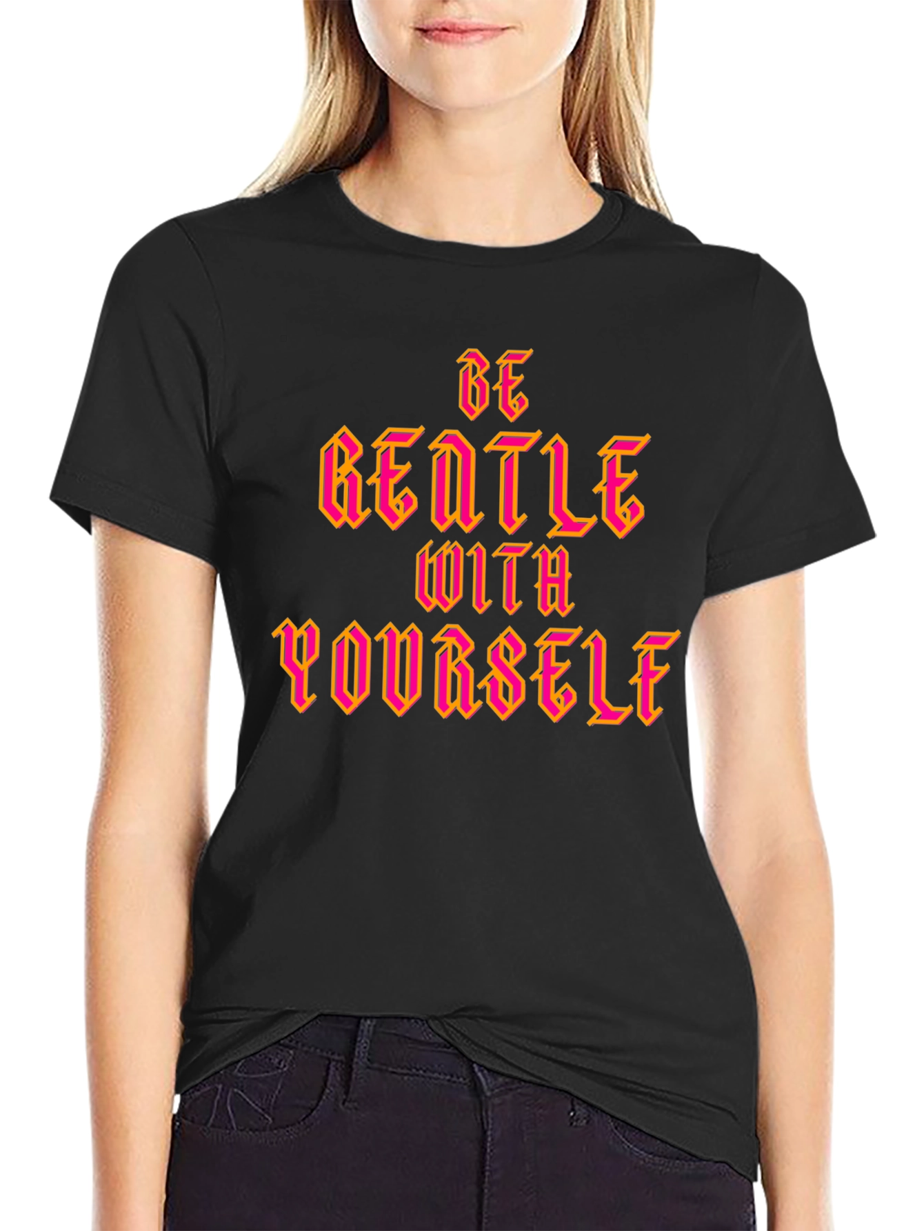 Be Gentle With Yourself Graphic Tee - Black