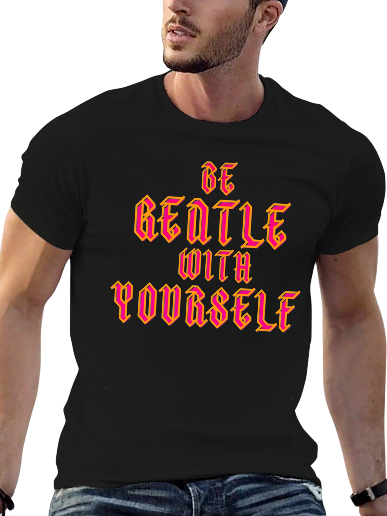 Be Gentle With Yourself Graphic Tee - Black