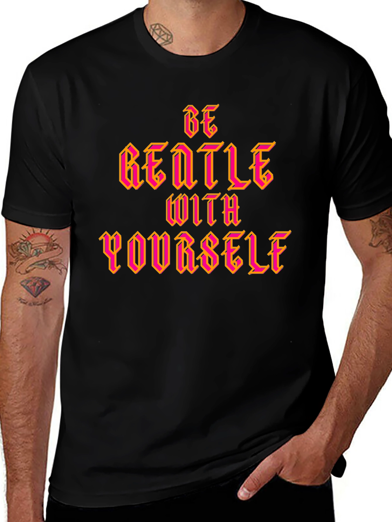Be Gentle With Yourself Graphic Tee - Black