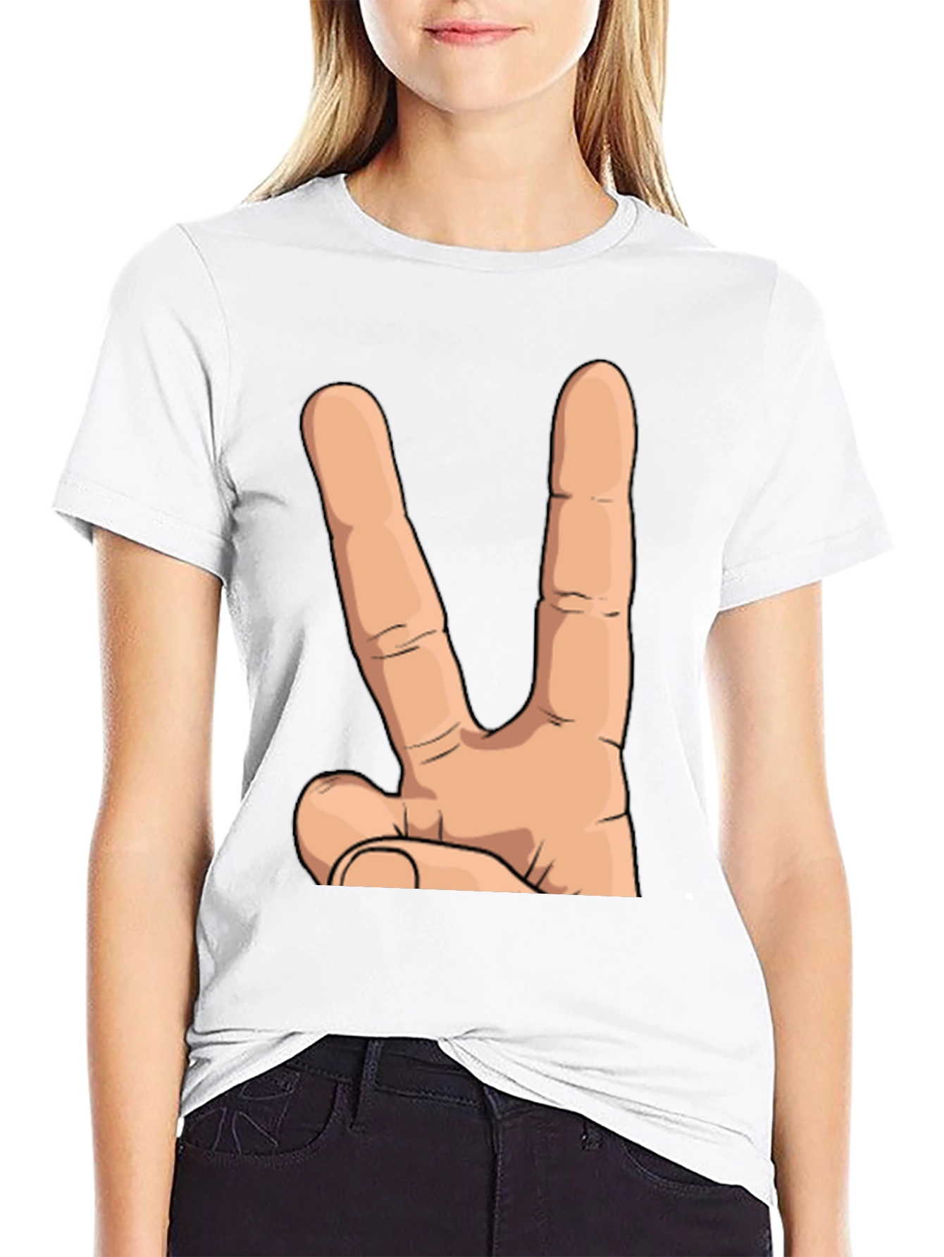 Peace Hand Sign Graphic T-Shirt - Unisex Cotton Tee