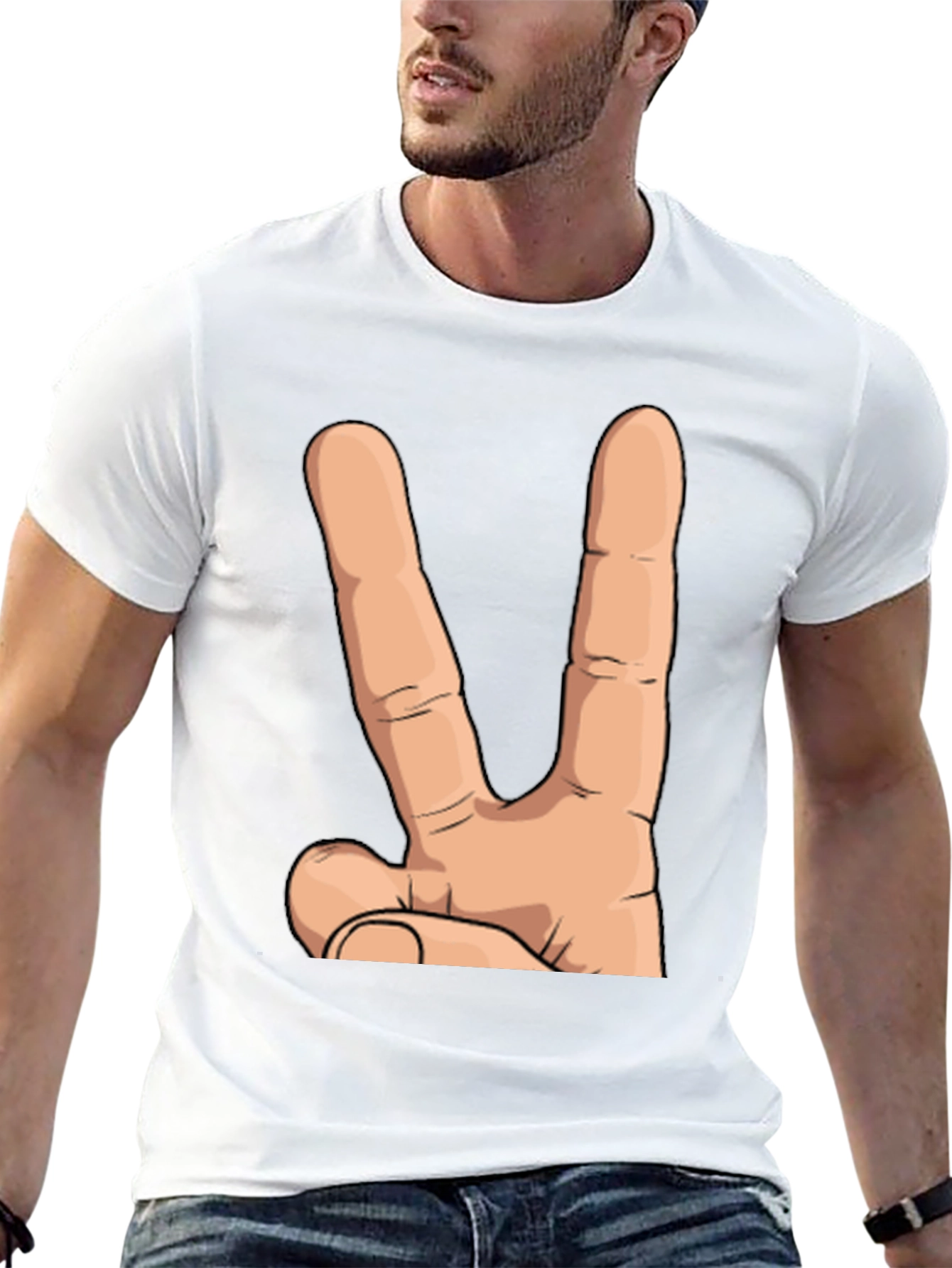 Peace Hand Sign Graphic T-Shirt - Unisex Cotton Tee