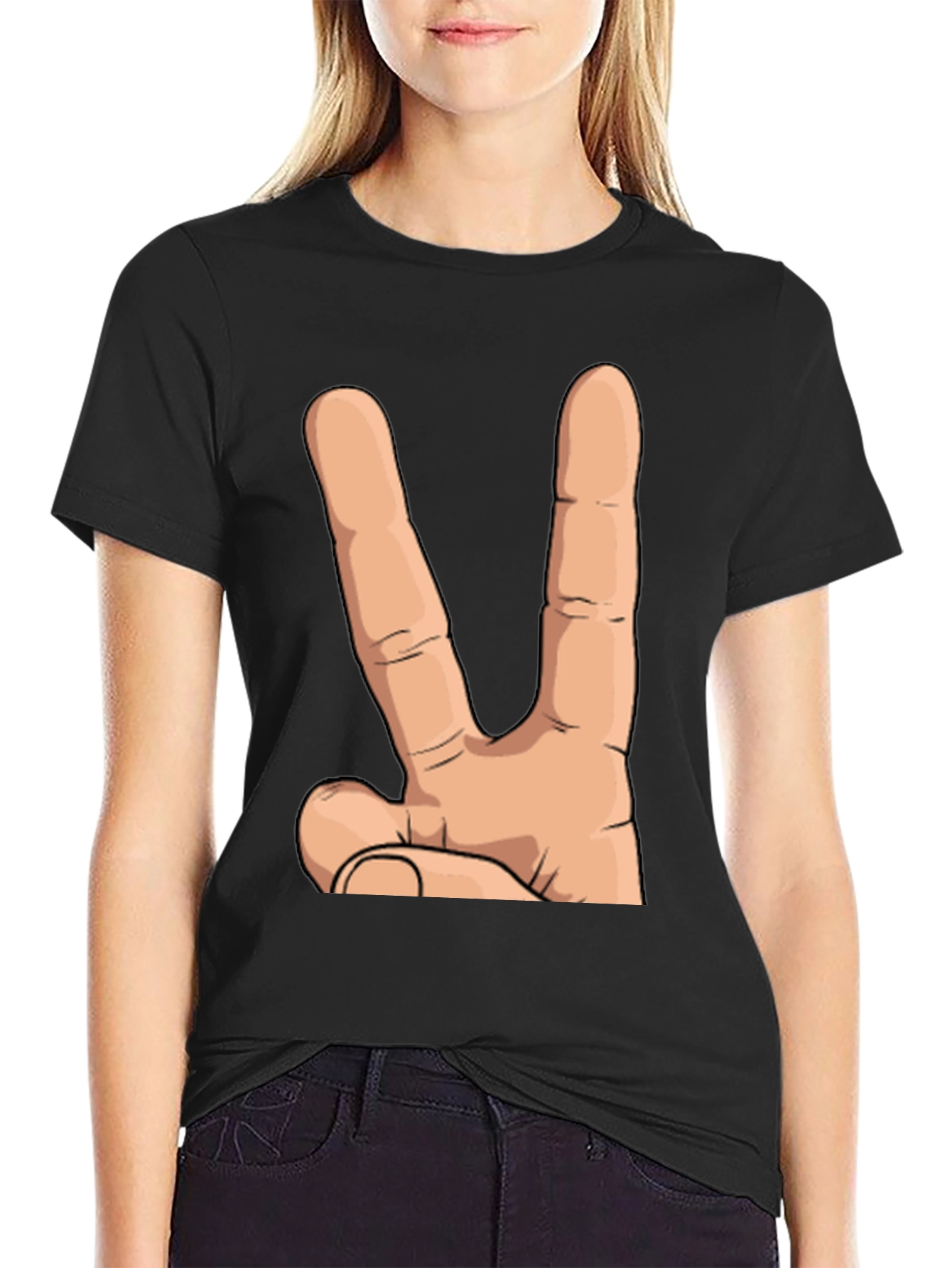 Peace Hand Sign Graphic T-Shirt - Unisex Cotton Tee