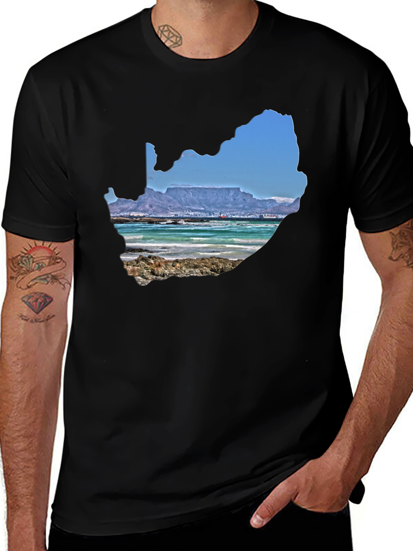 South Africa Landscape Graphic Tee - Black