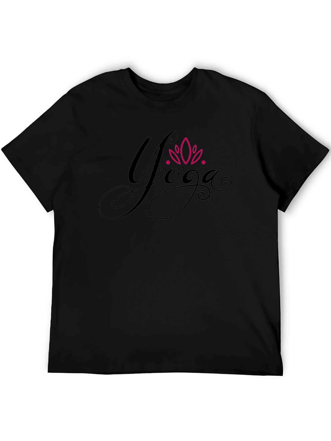Yoga Lotus Design Black T-Shirt