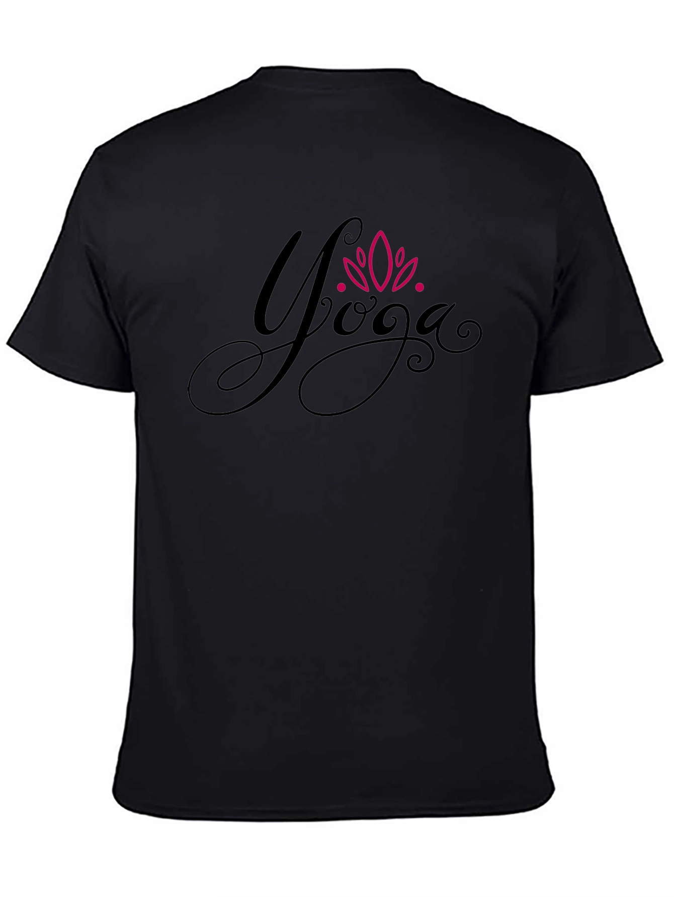 Yoga Lotus Design Black T-Shirt