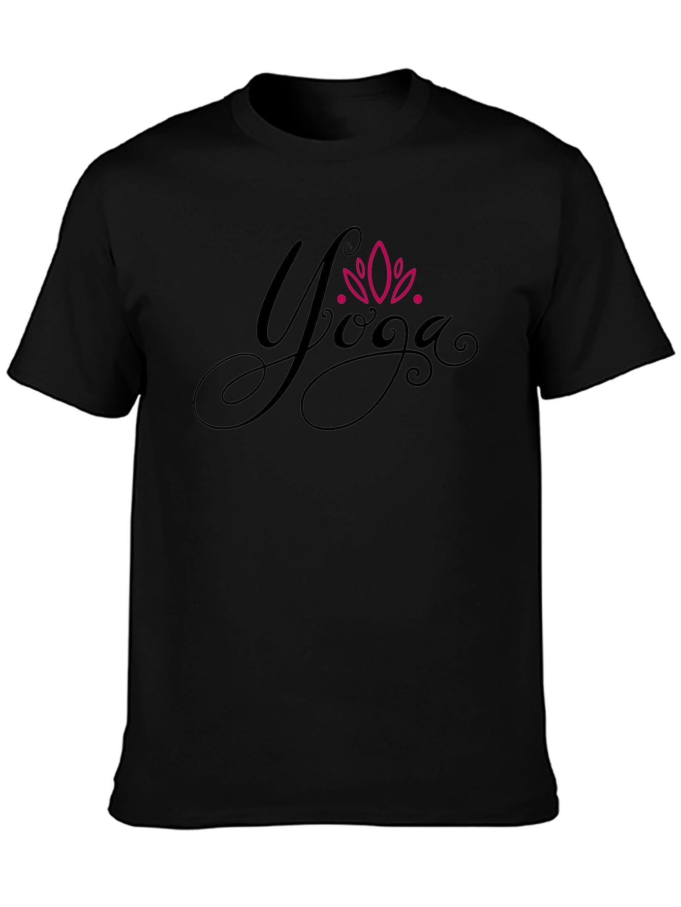 Yoga Lotus Design Black T-Shirt
