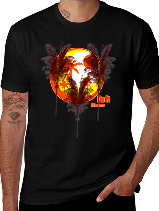 Sunset Palm Tree Graphic T-Shirt - Do it Like Me