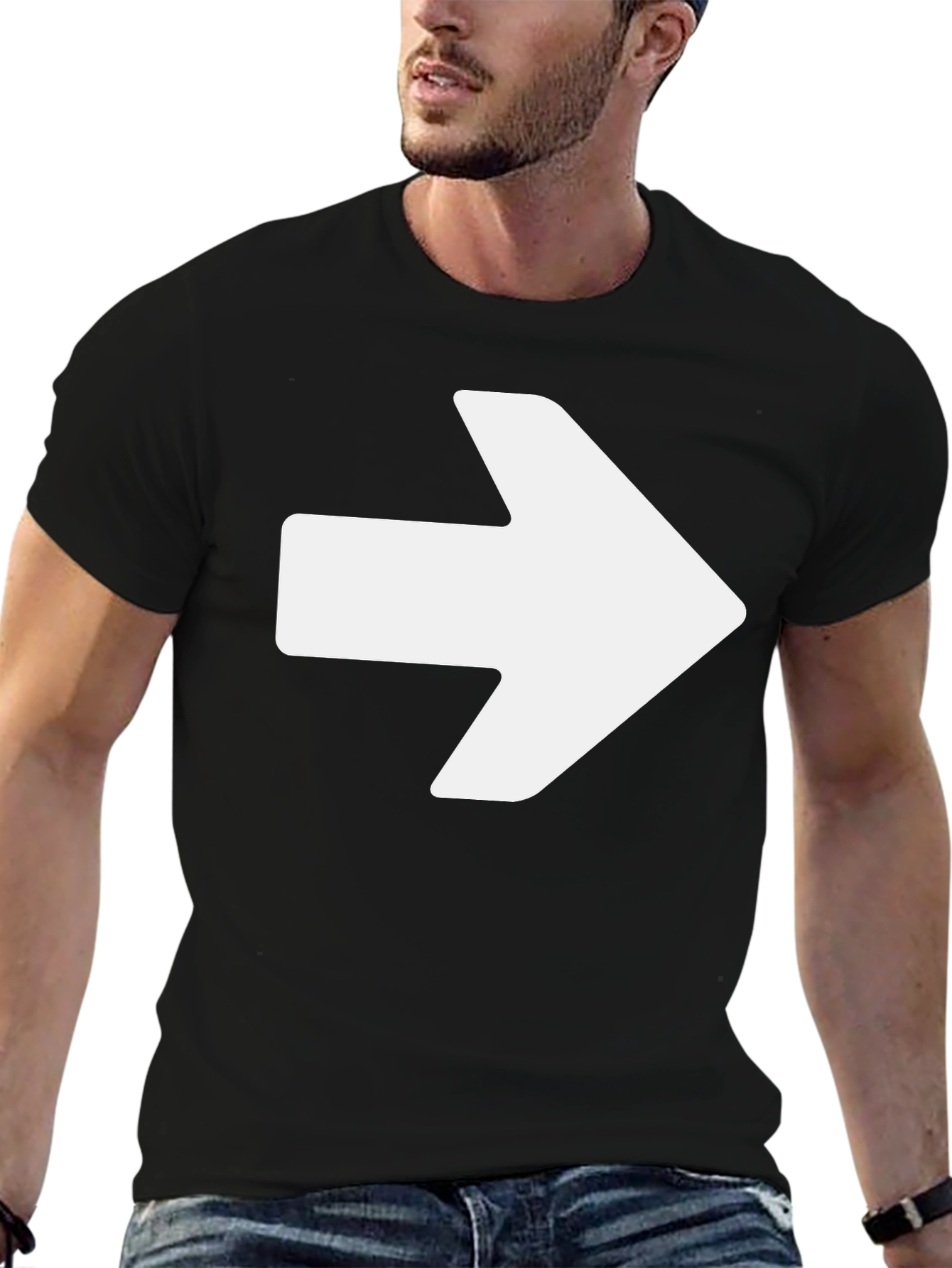 Right Arrow Graphic Black T-Shirt