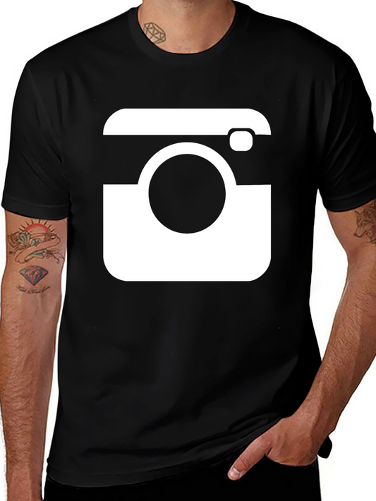 Cool Camera Graphic Tee - Black Cotton T-Shirt