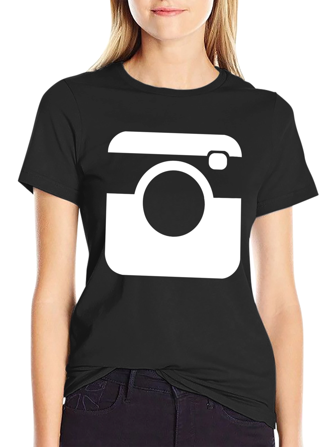 Cool Camera Graphic Tee - Black Cotton T-Shirt