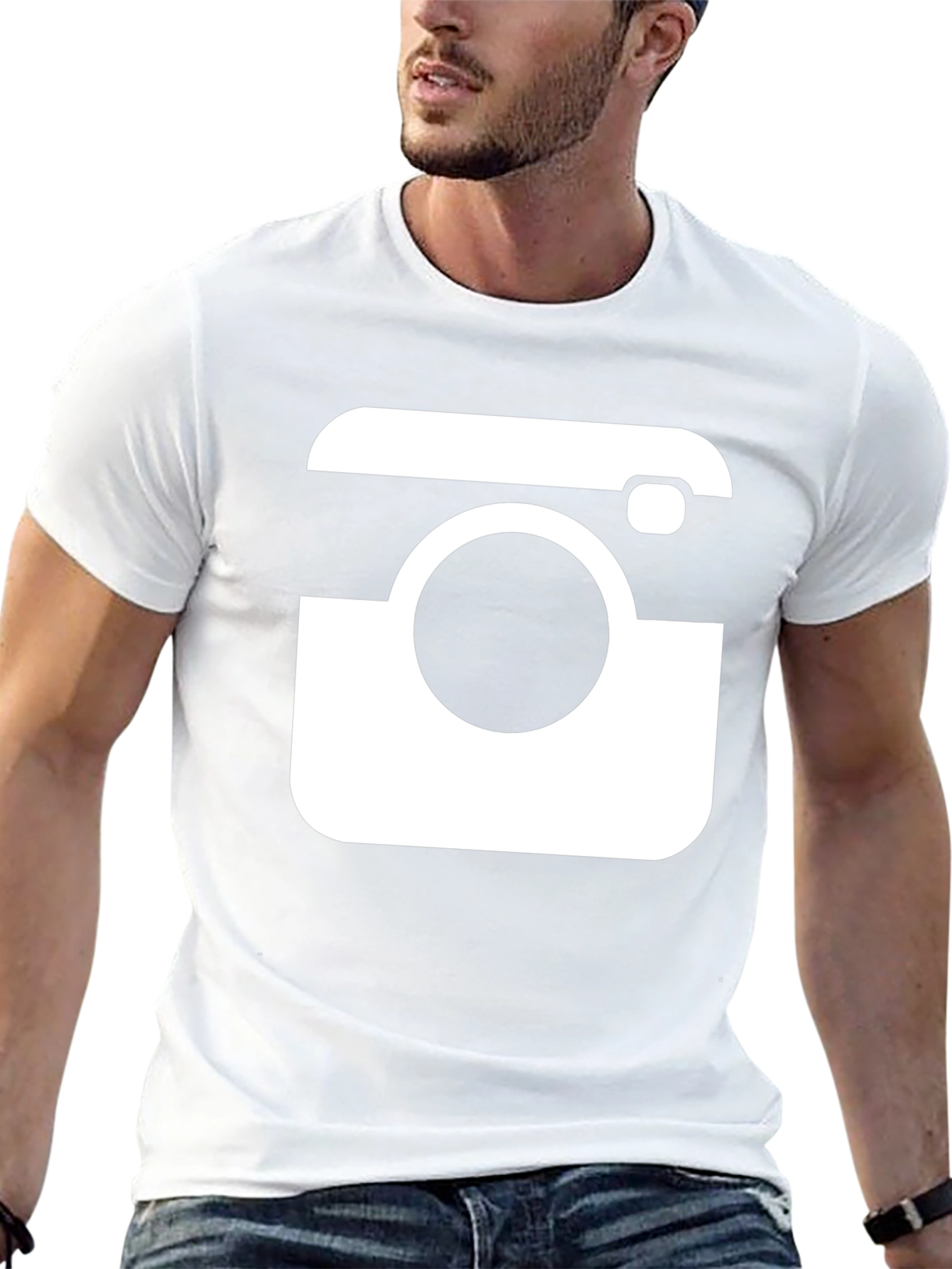 Cool Camera Graphic Tee - Black Cotton T-Shirt