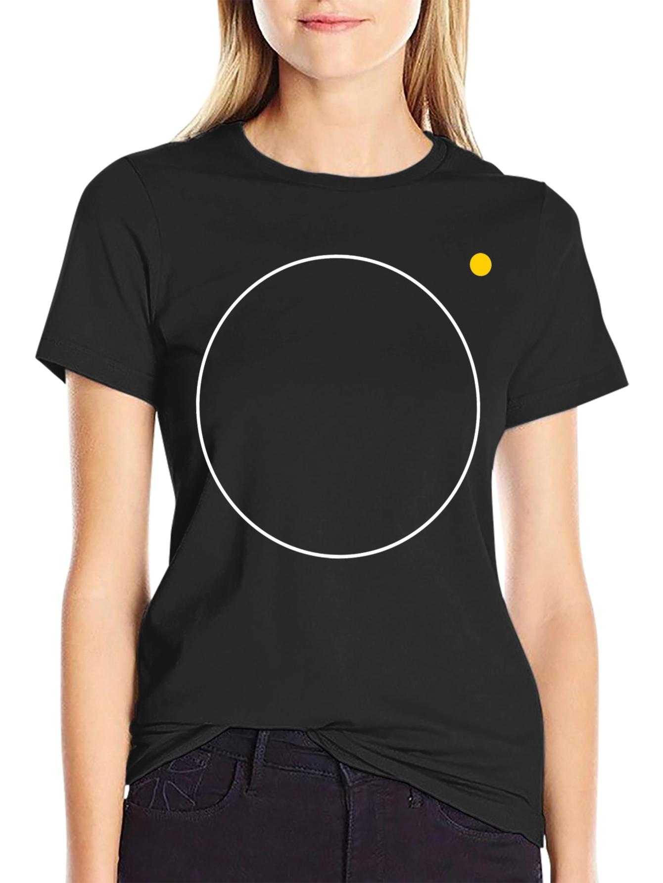 Modern Black T-Shirt with Circle Design