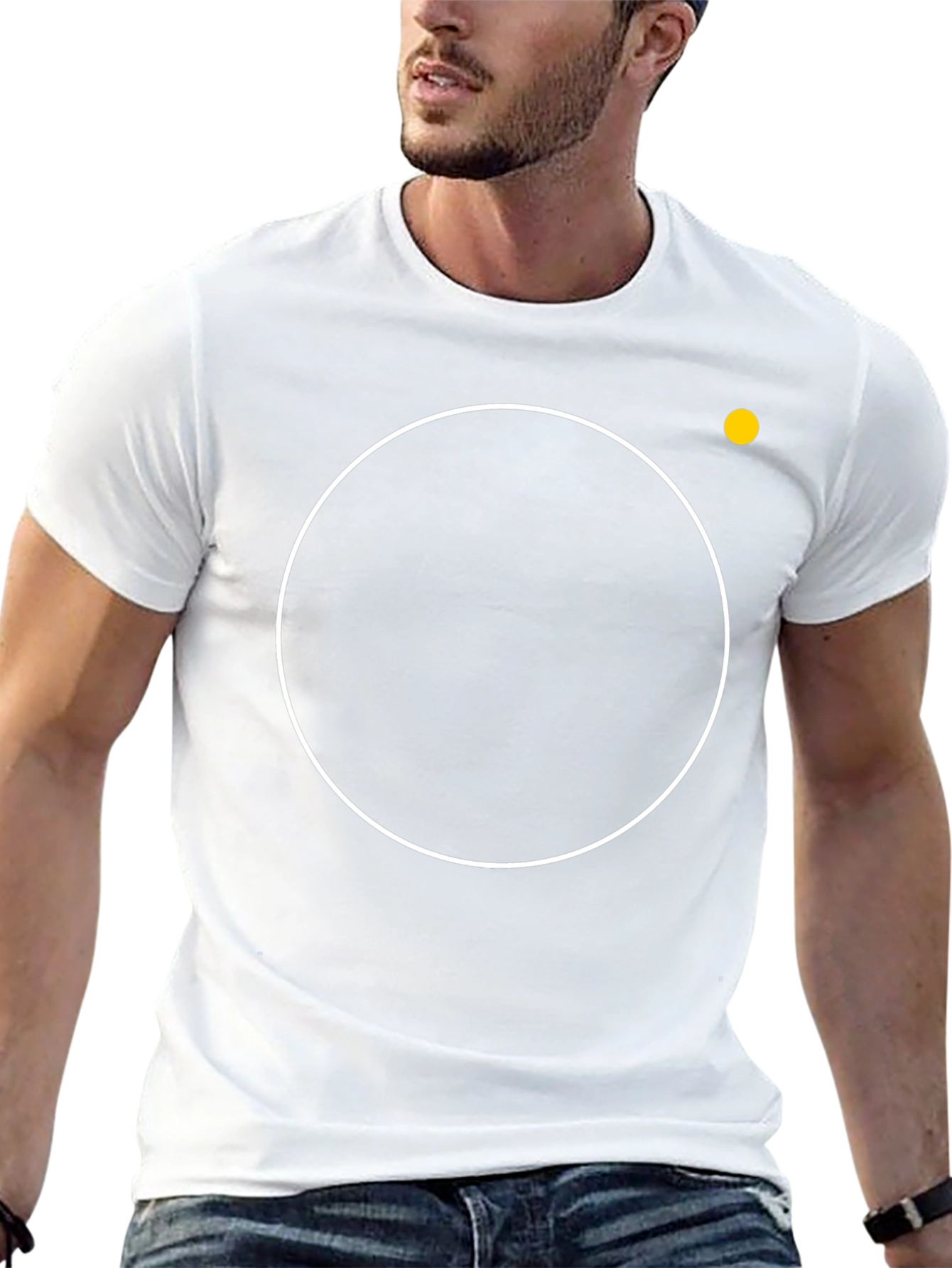 Modern Black T-Shirt with Circle Design