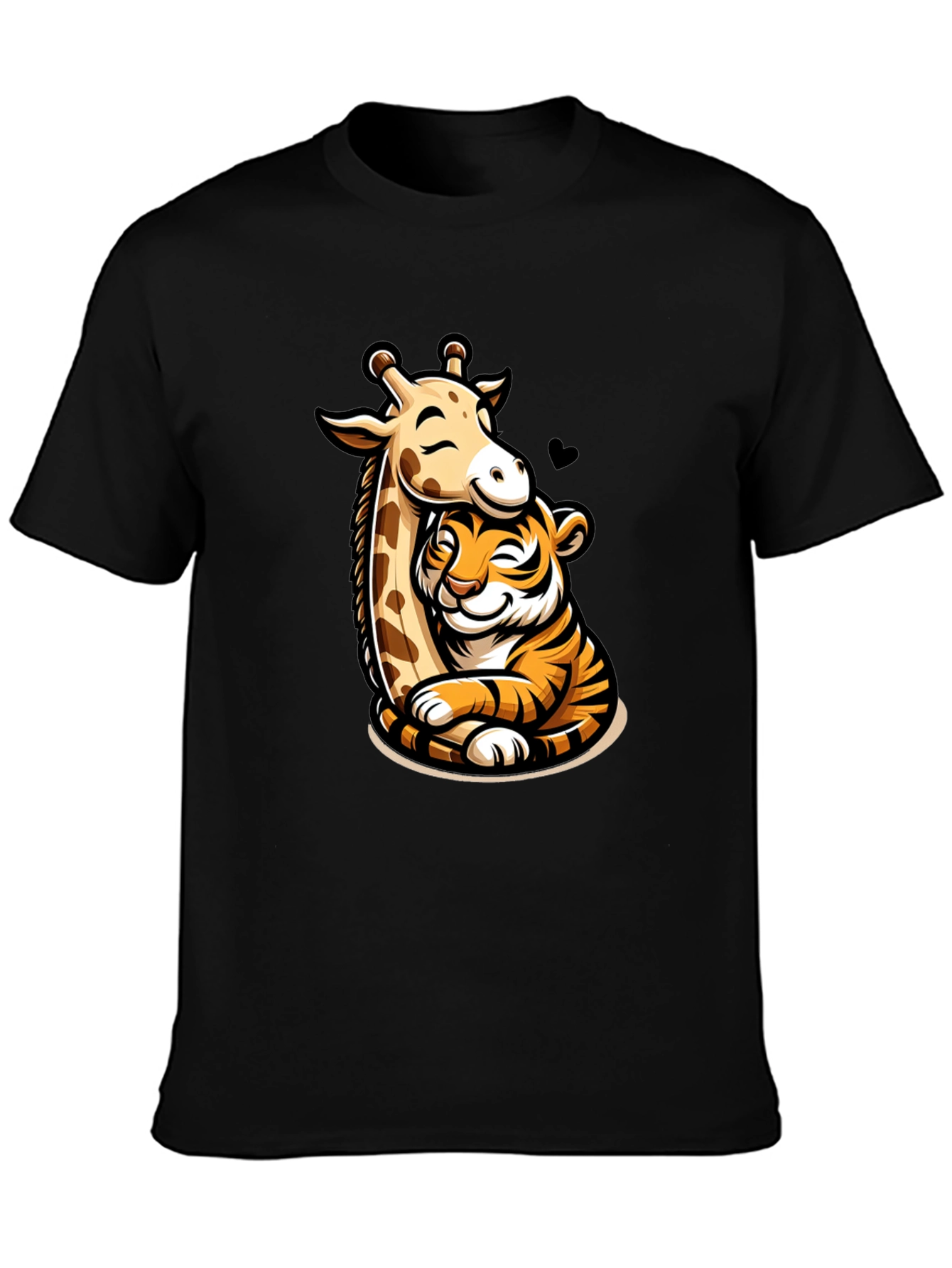 Cute Giraffe and Tiger Hug T-Shirt