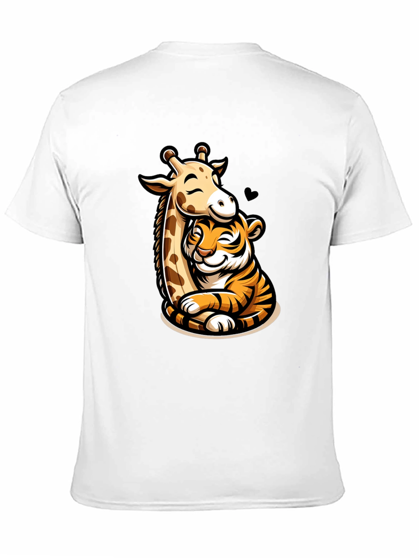 Cute Giraffe and Tiger Hug T-Shirt
