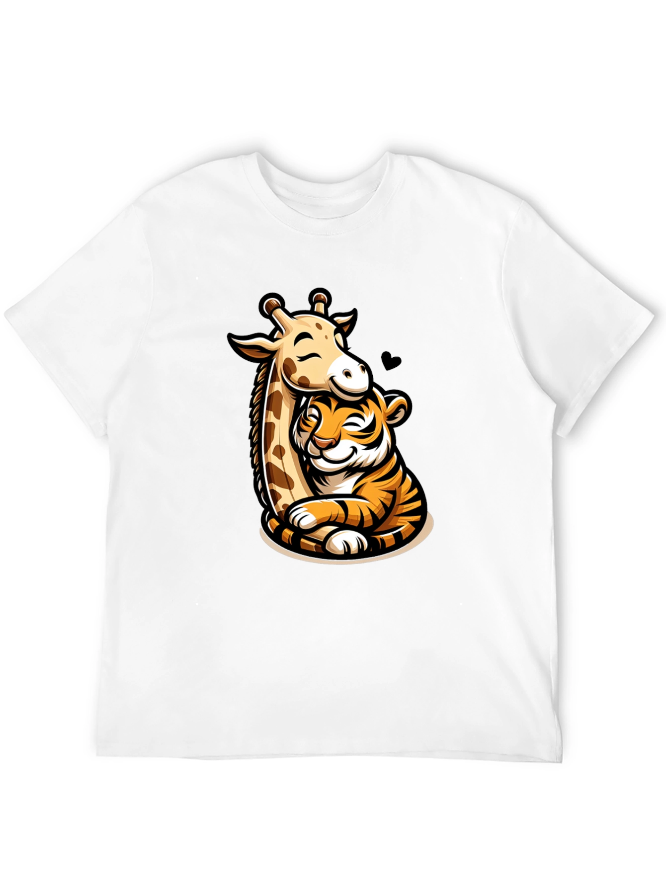 Cute Giraffe and Tiger Hug T-Shirt