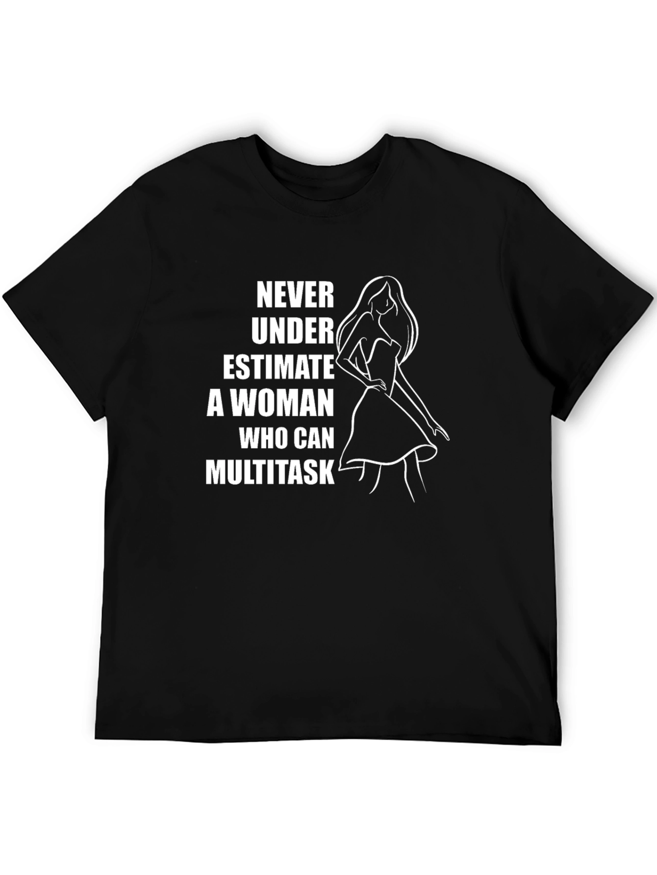 Multitasking Woman Graphic Tee - Black