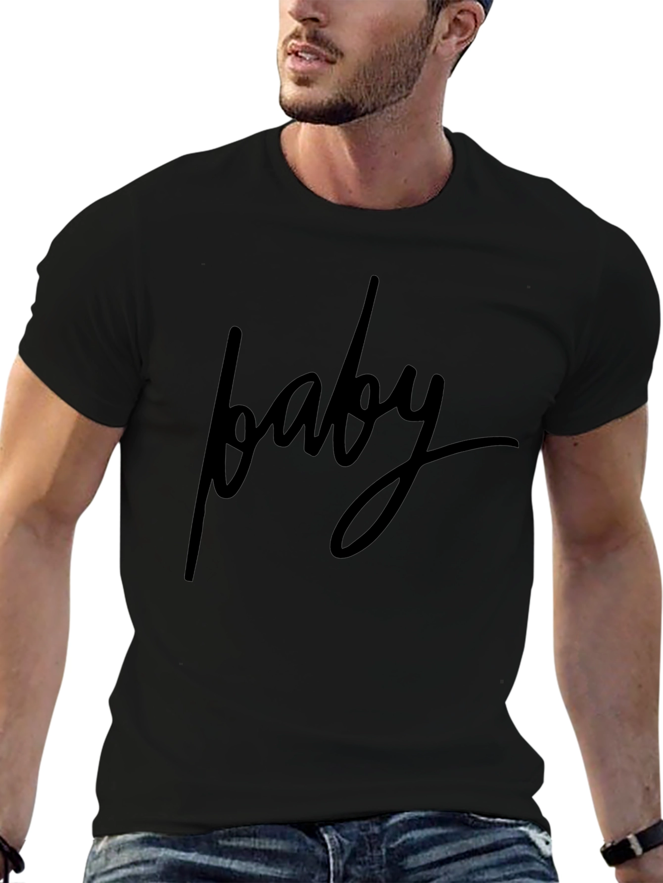 Baby Graphic Print Black T-Shirt