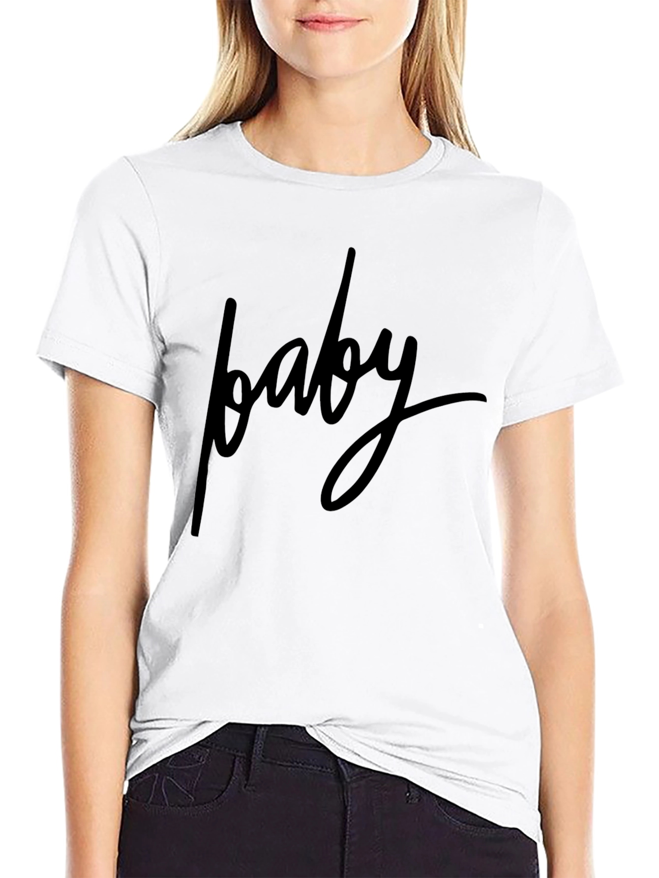 Baby Graphic Print Black T-Shirt