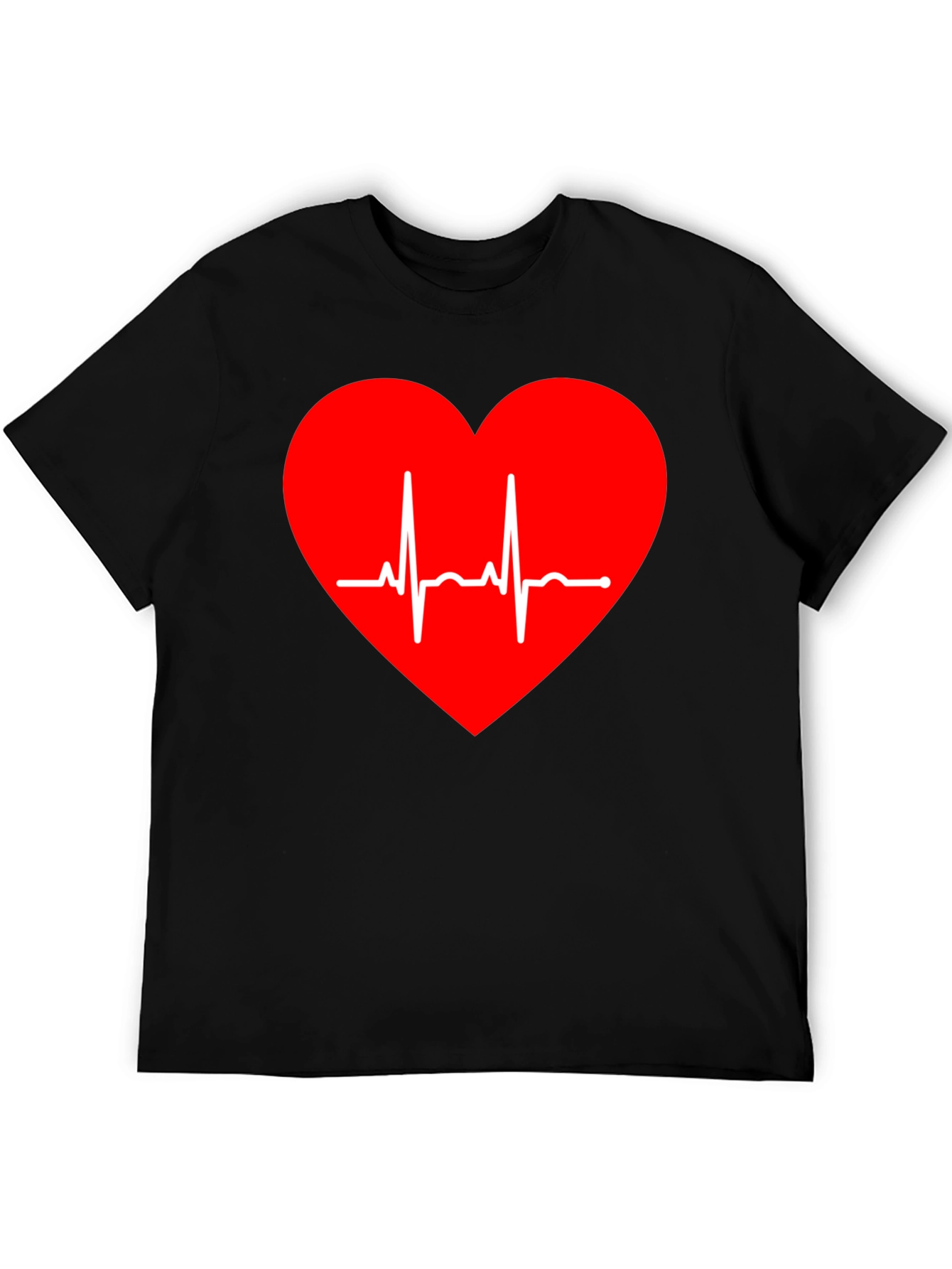 Heartbeat Heart Graphic Tee - Love Life ECG Shirt