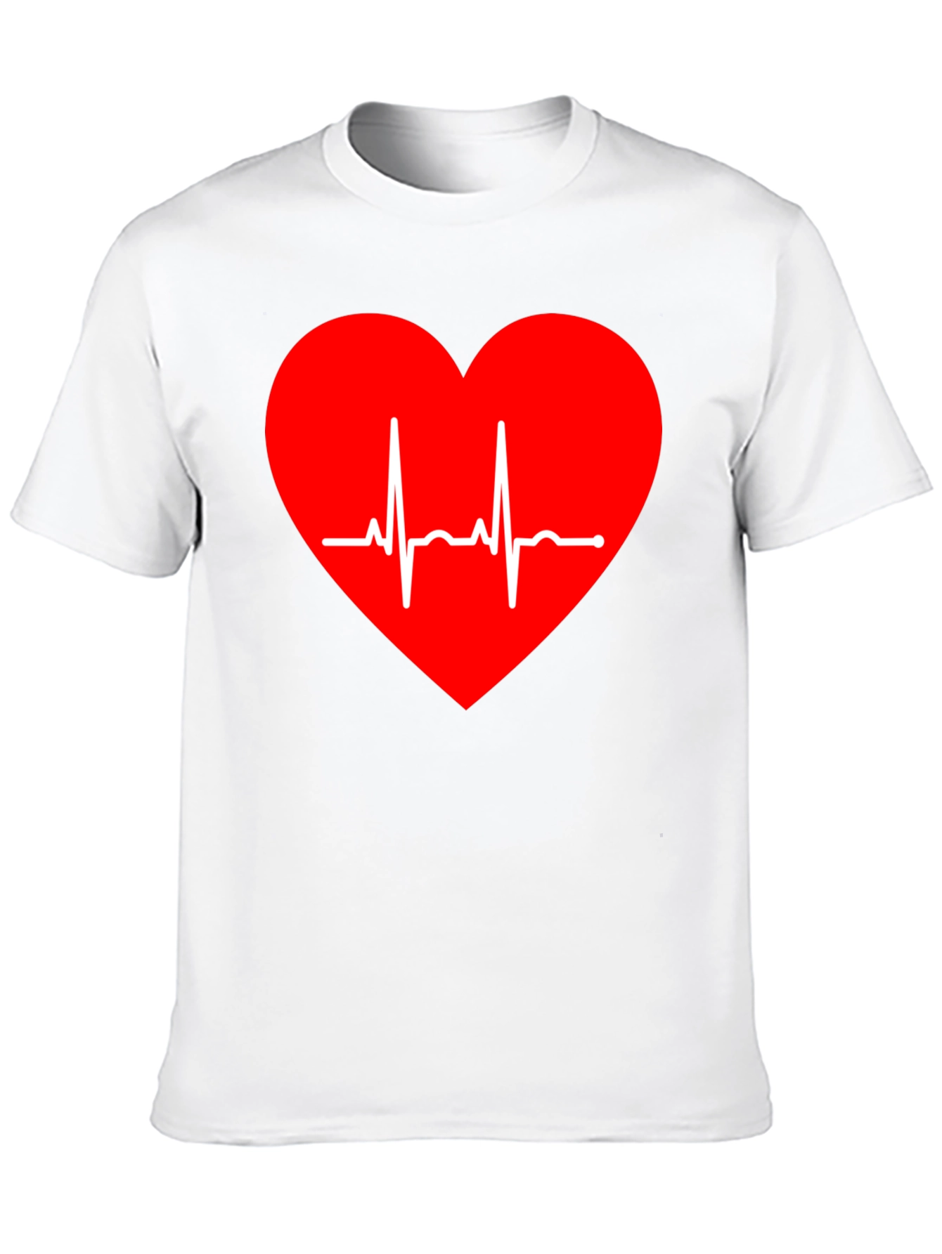Heartbeat Heart Graphic Tee - Love Life ECG Shirt