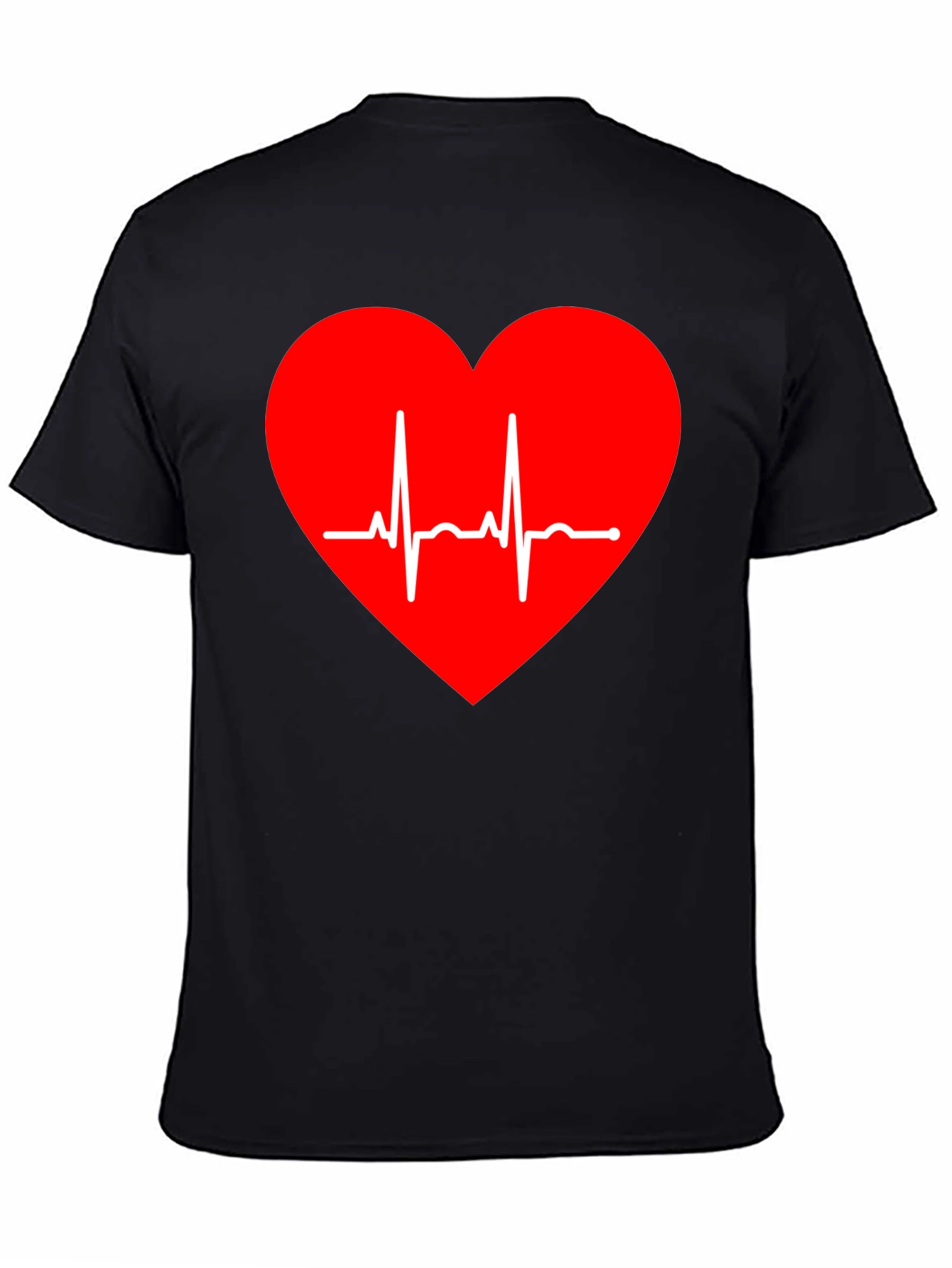 Heartbeat Heart Graphic Tee - Love Life ECG Shirt