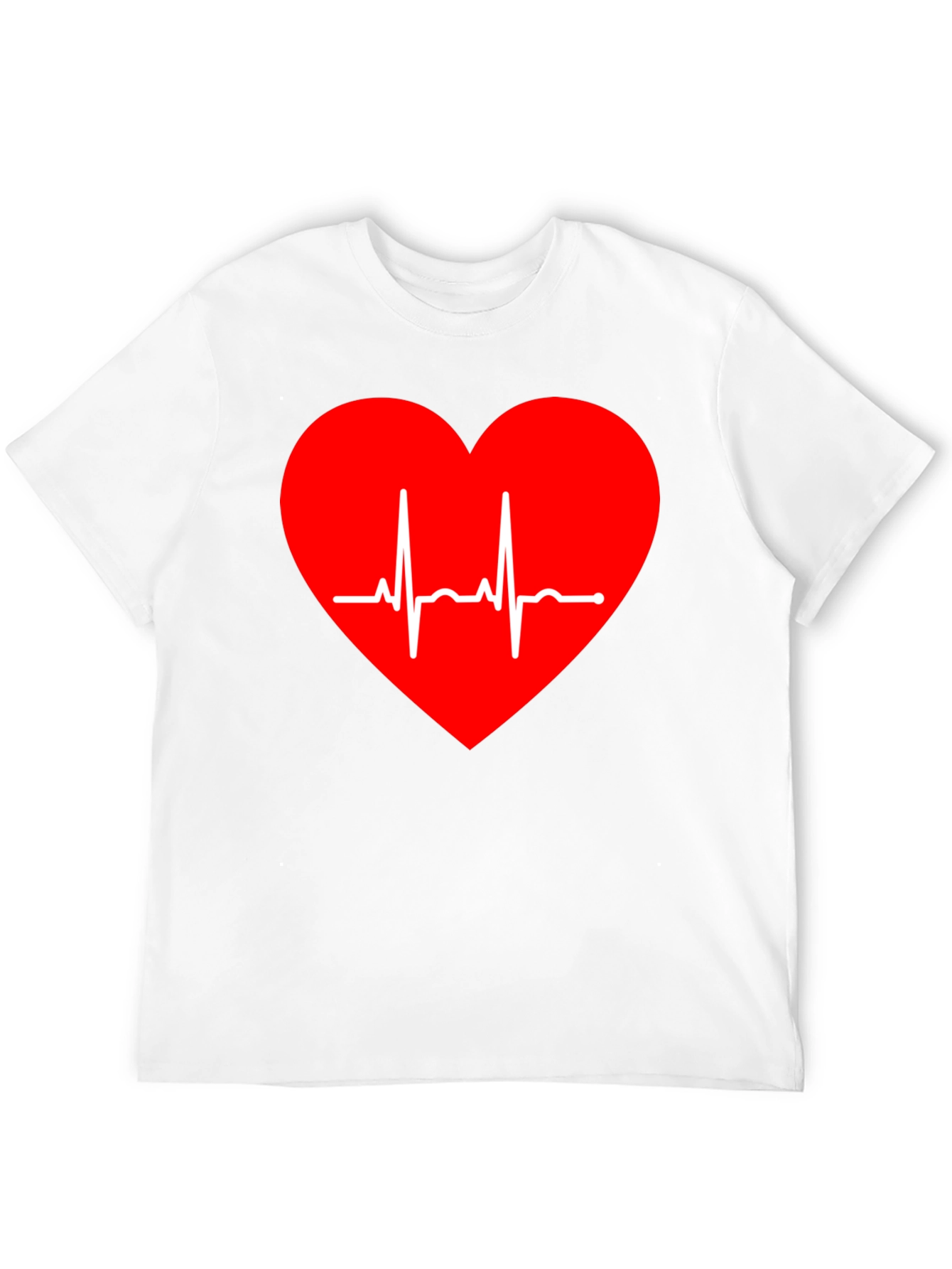 Heartbeat Heart Graphic Tee - Love Life ECG Shirt