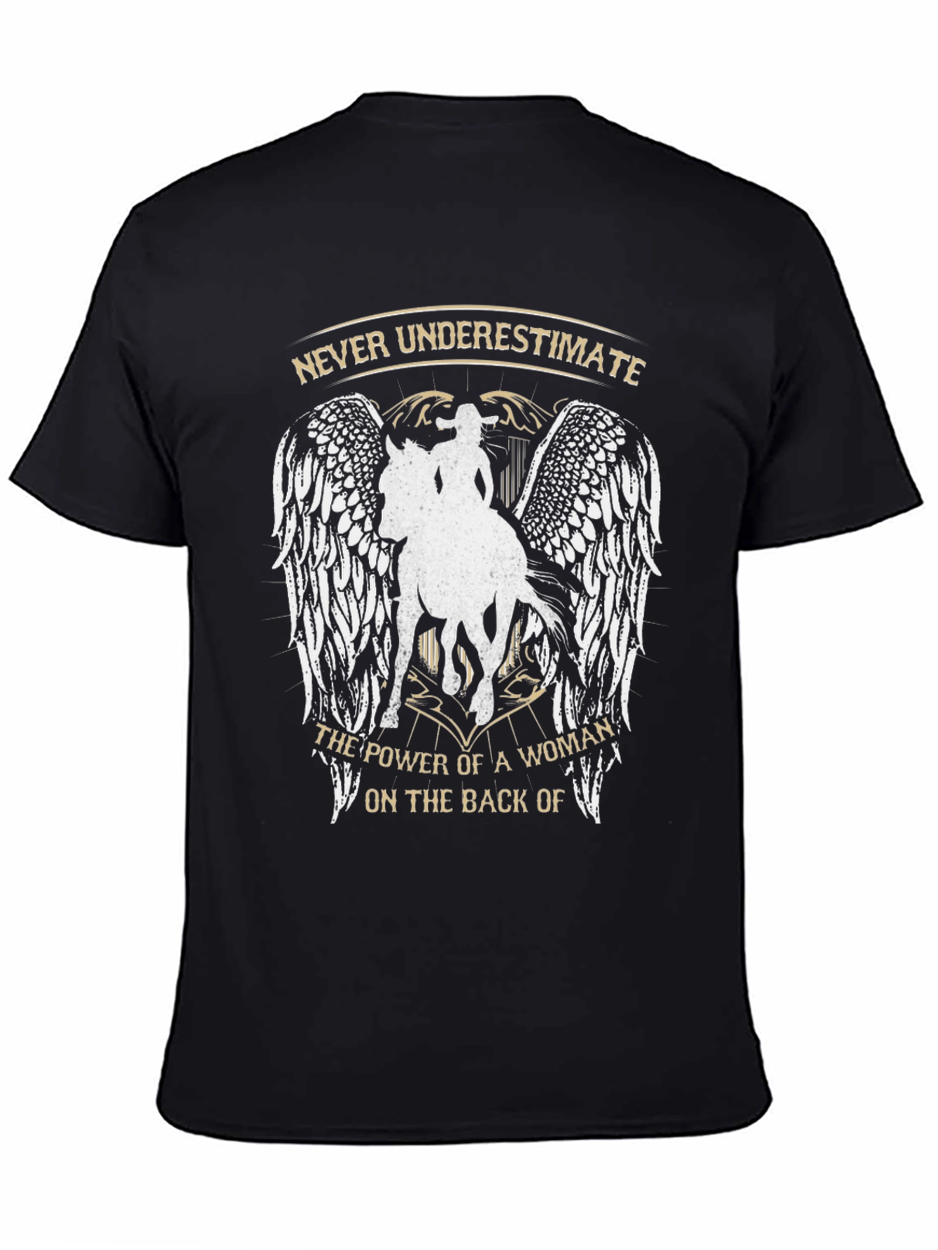 Woman Riding Horse Graphic Tee - Never Underestimate