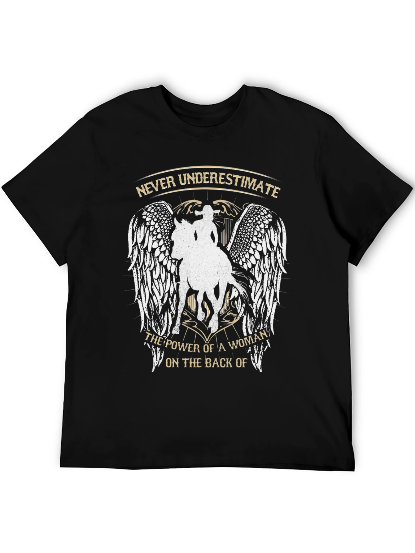 Woman Riding Horse Graphic Tee - Never Underestimate