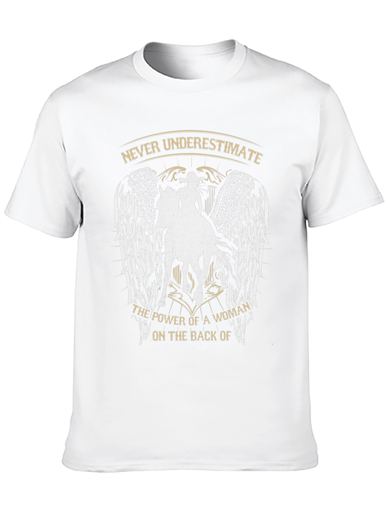 Woman Riding Horse Graphic Tee - Never Underestimate