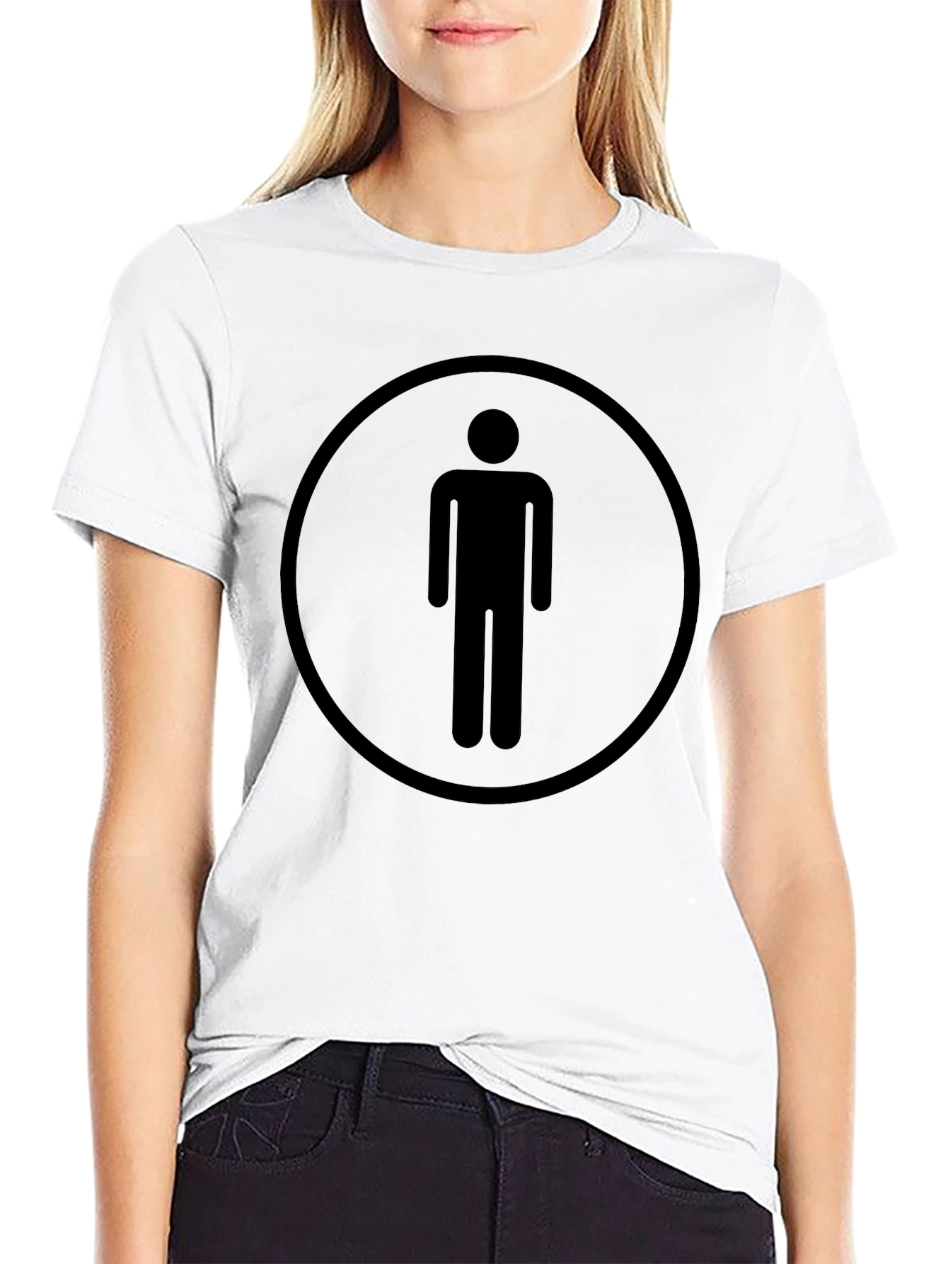 Mens Black Graphic T-Shirt - Simple Icon Design