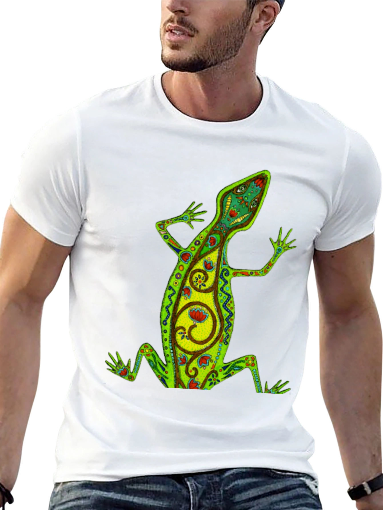 Cool Lizard Graphic Black T-Shirt